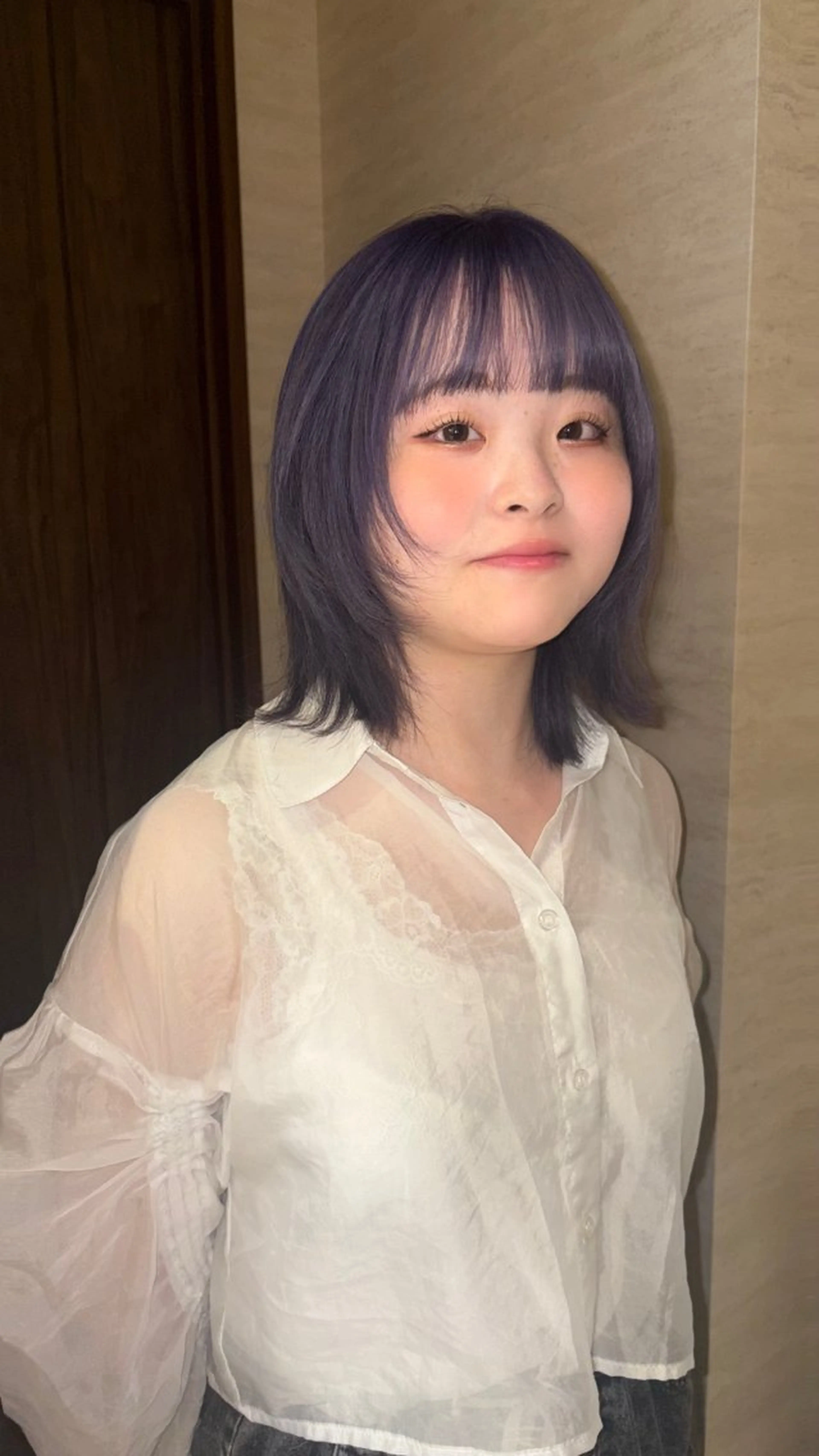 カラー ブリーチ 透明感カラー ラベンダーカラー カット ヘアカラー トリートメント レイヤーカット ♥kanaのヘアスタイル