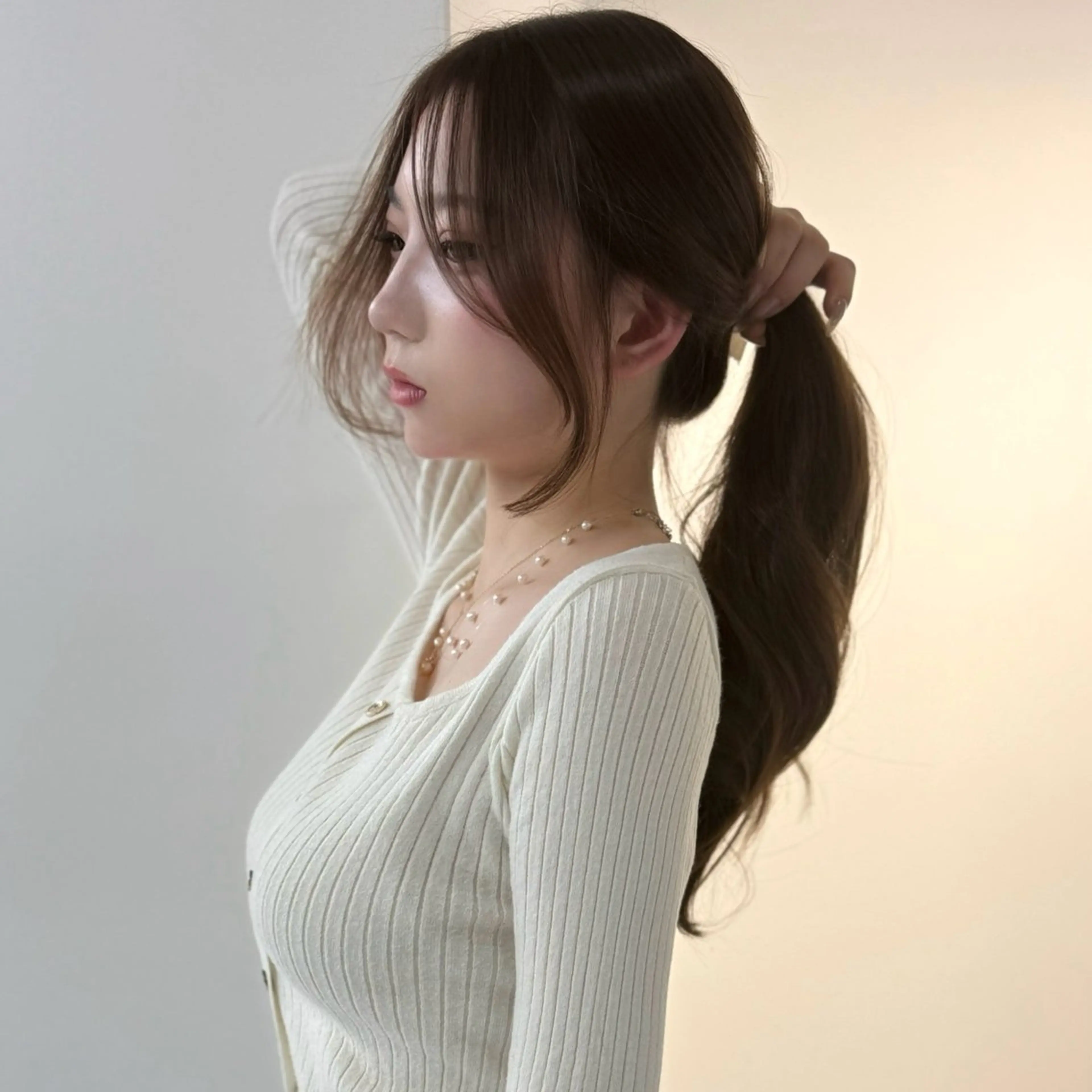 ロング ケアカラー 髪質改善 レイヤーカット 縮毛矯正 トリートメント ヘアカラー 鍋田/ vivie/ 縮毛矯正／レイヤーのヘアスタイル