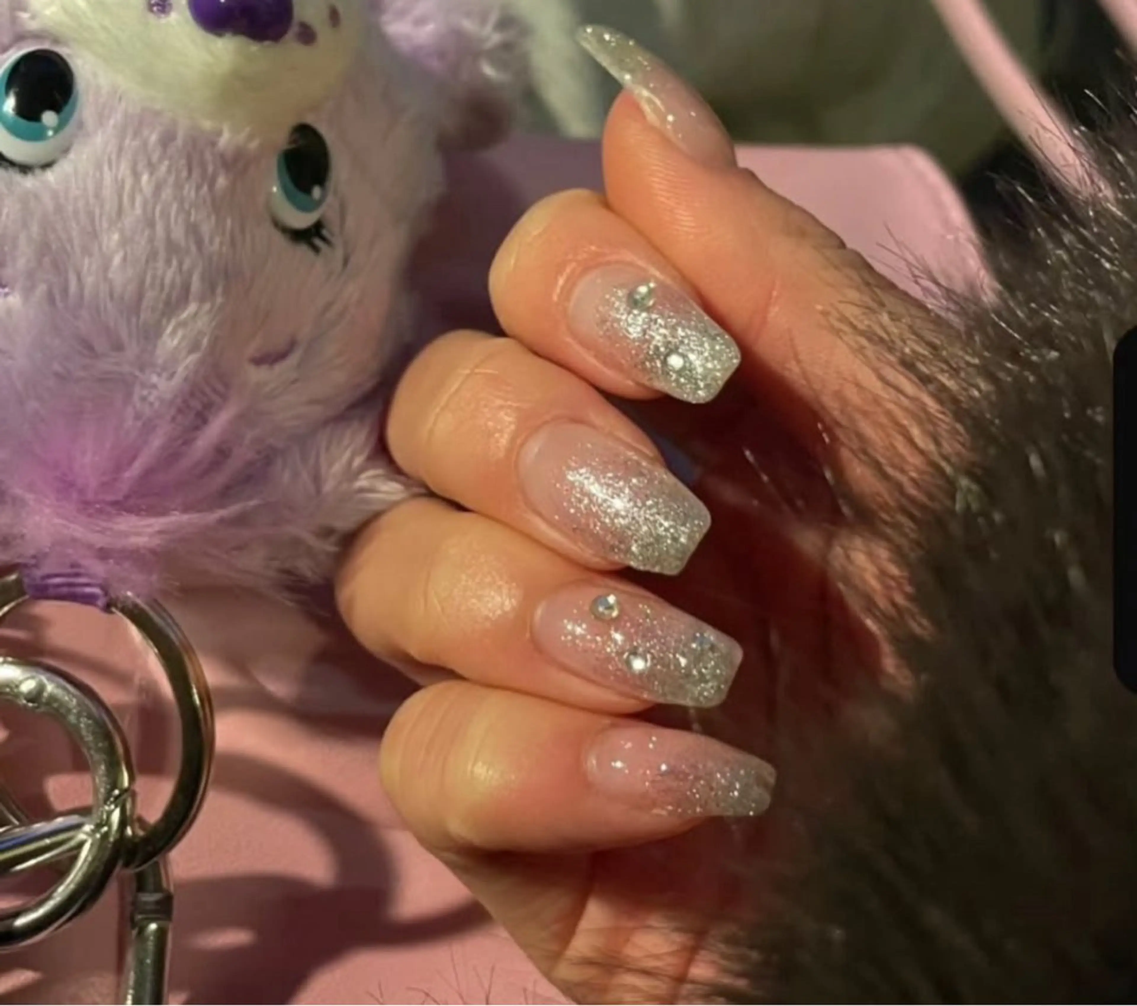 ネイル クリアネイル ラメ(グリッター) ラメグラデーション シンプルネイル ハンドネイル 8appy YUKITIN.Bのネイルデザイン