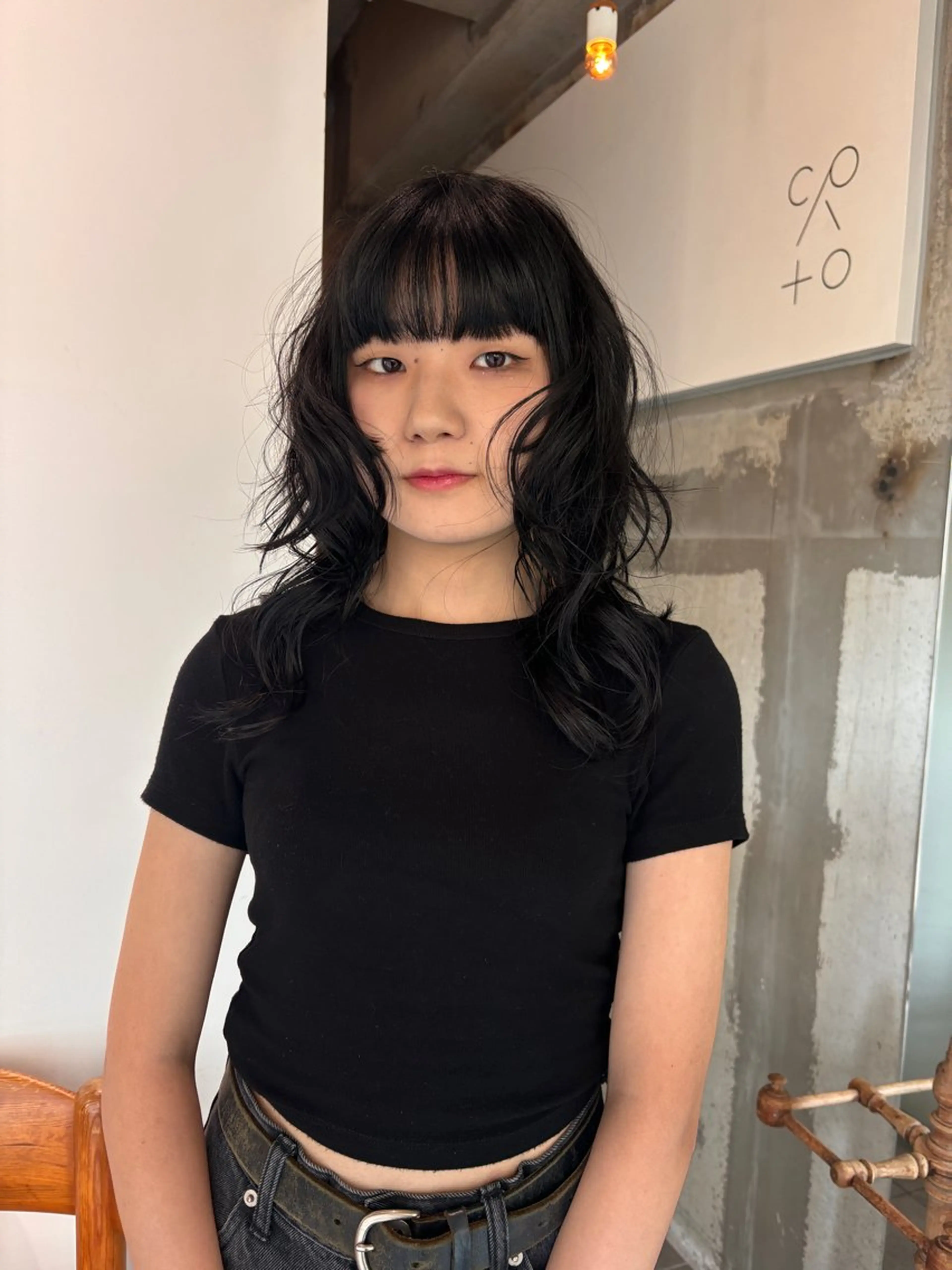 セミロング パーマ セミロングパーマ レイヤーカット ニュアンスパーマ mirai/レイヤー ボブ/ショートのヘアスタイル