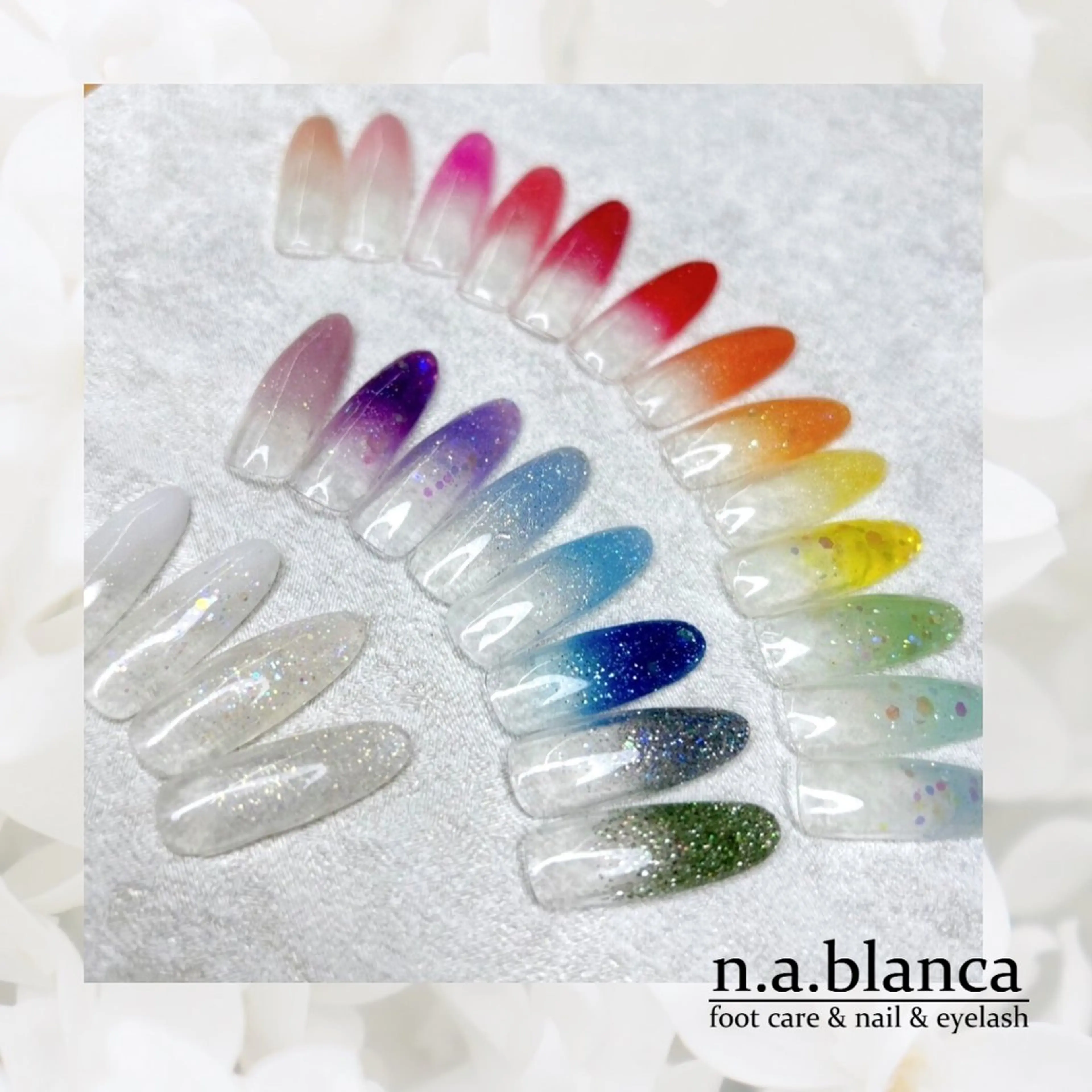ネイル グラデーション ラメ(グリッター) ラメグラデーション スカルプネイル blanca🌺 mayu(東白楽)のマツエク・マツパデザイン