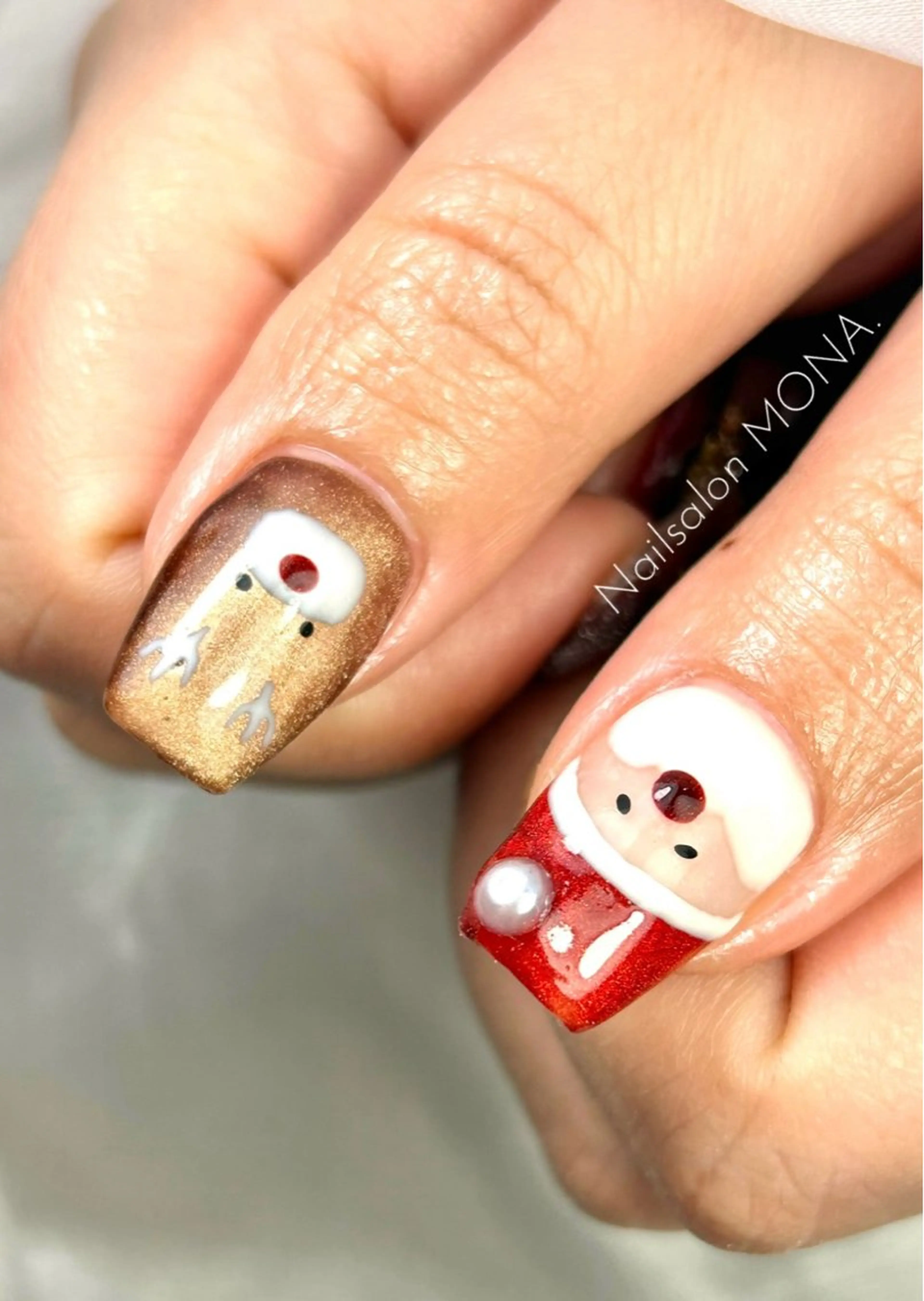ネイル アートネイル 冬ネイル クリスマス ハンドネイル Nailsalon MONA.のネイルデザイン