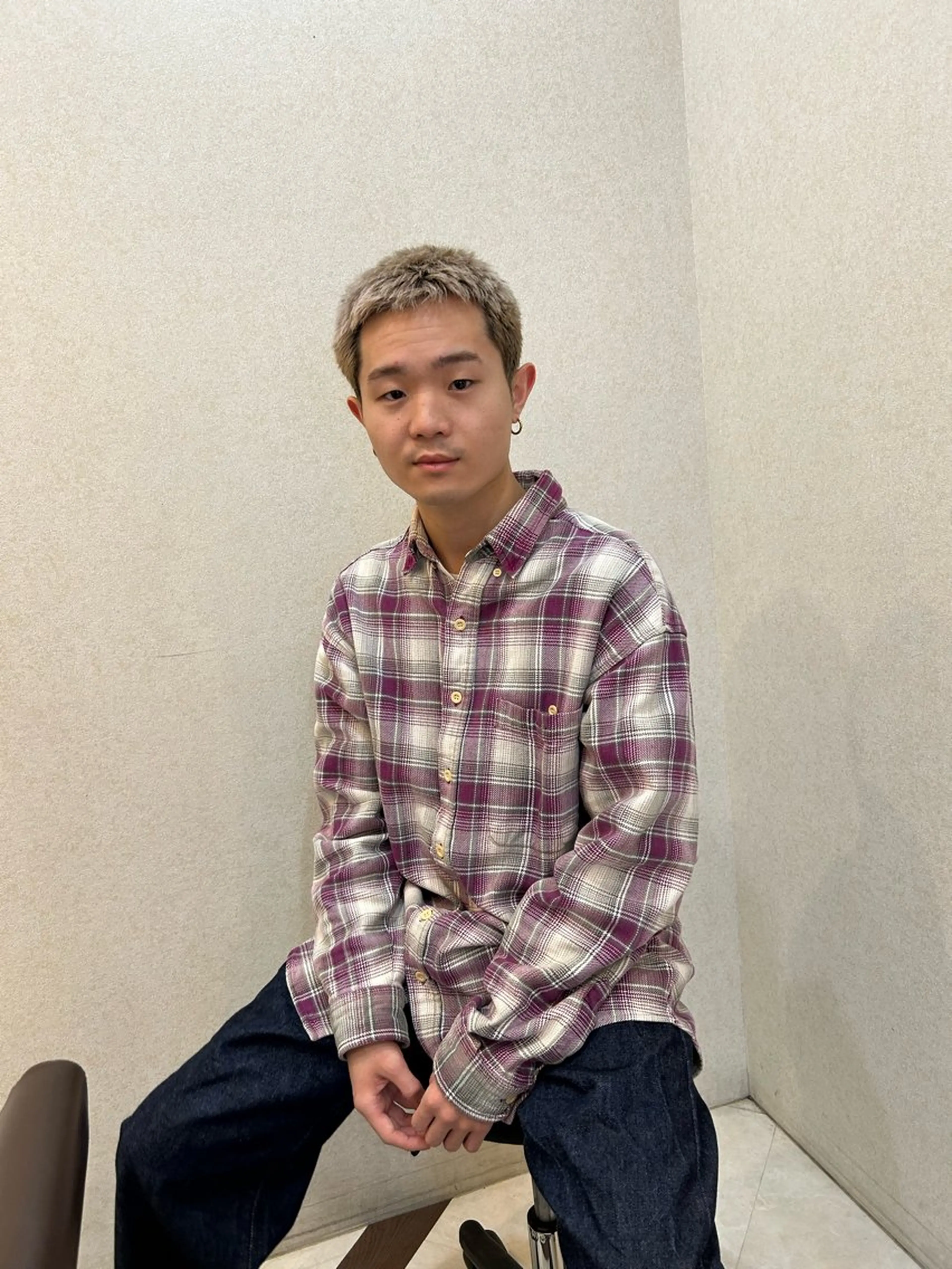 カラー メンズ ダブルカラー 善財 康葵のヘアスタイル