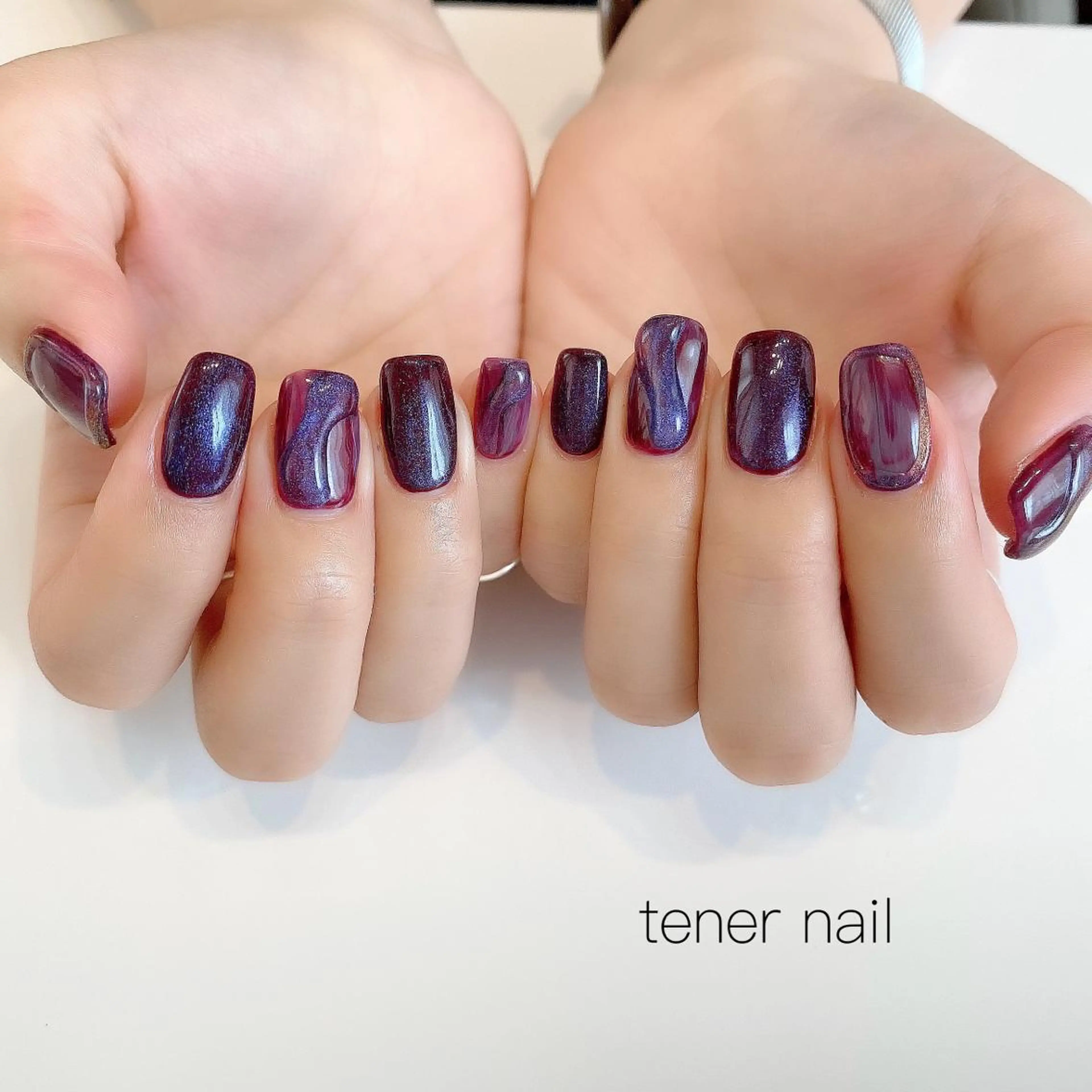 ネイル マグネットネイル ピンク パープル tener  nail  テネルネイル所属・テネルネイル tener nailのネイルデザイン