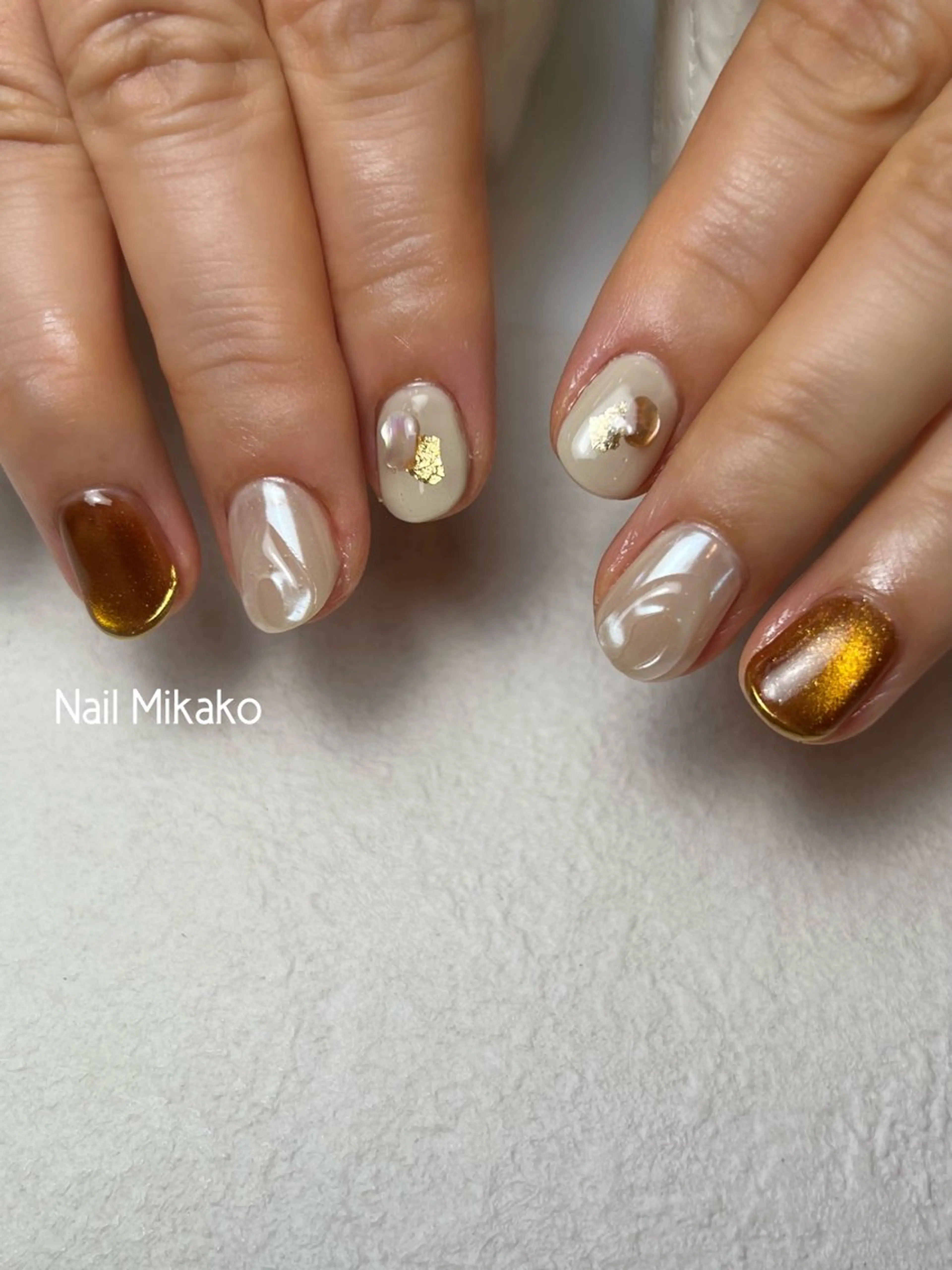 ネイル マグネットネイル ニュアンスネイル シンプルネイル ブライダルネイル Nail_Mikako所属・Nail Mikakoのネイルデザイン