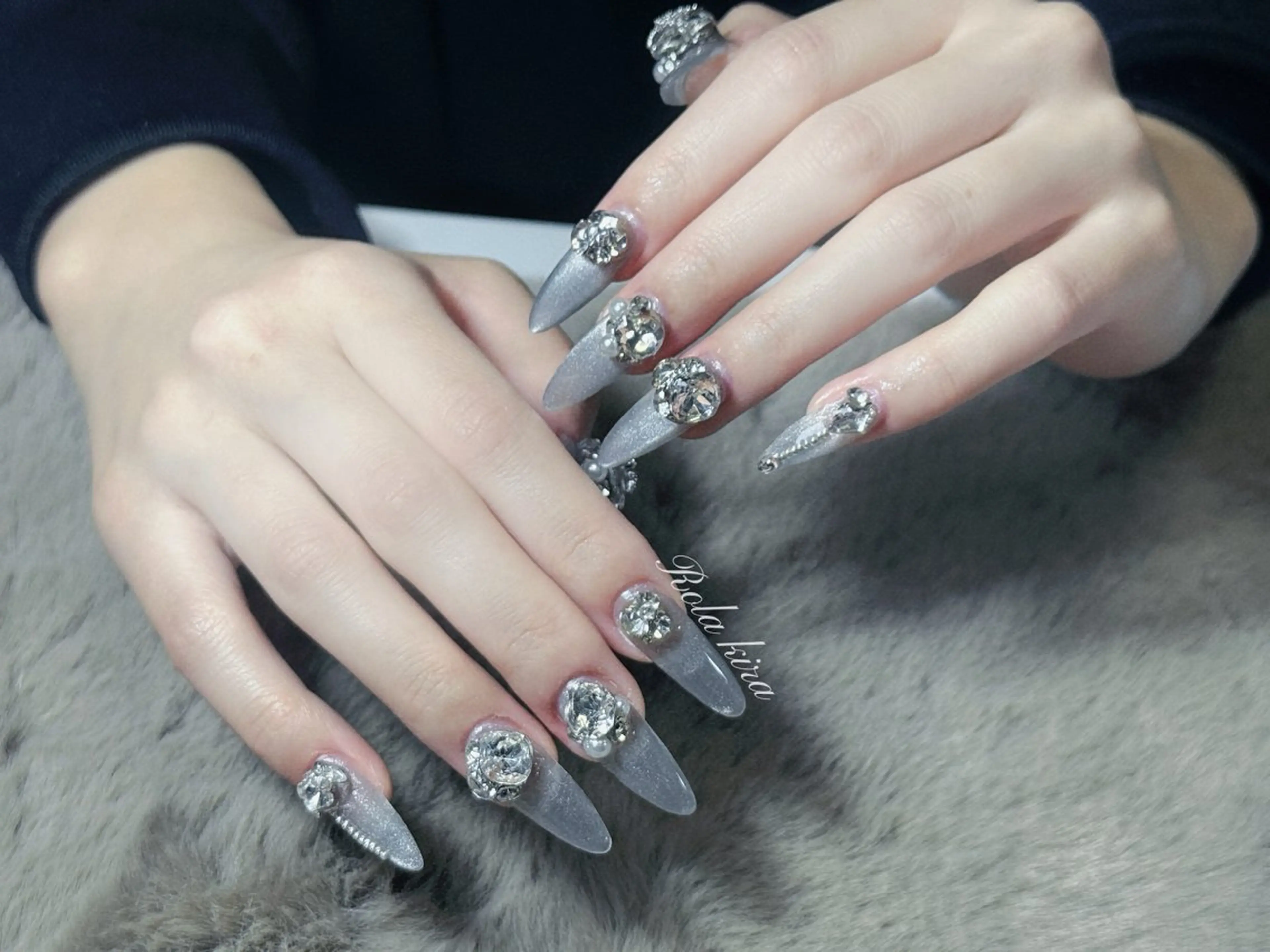 ネイル チークネイル 長さ出し フレンチネイル ジェルネイル 韓国ネイル ハンドネイル Rola kira nail salon所属・Rola kira 麗のネイルデザイン