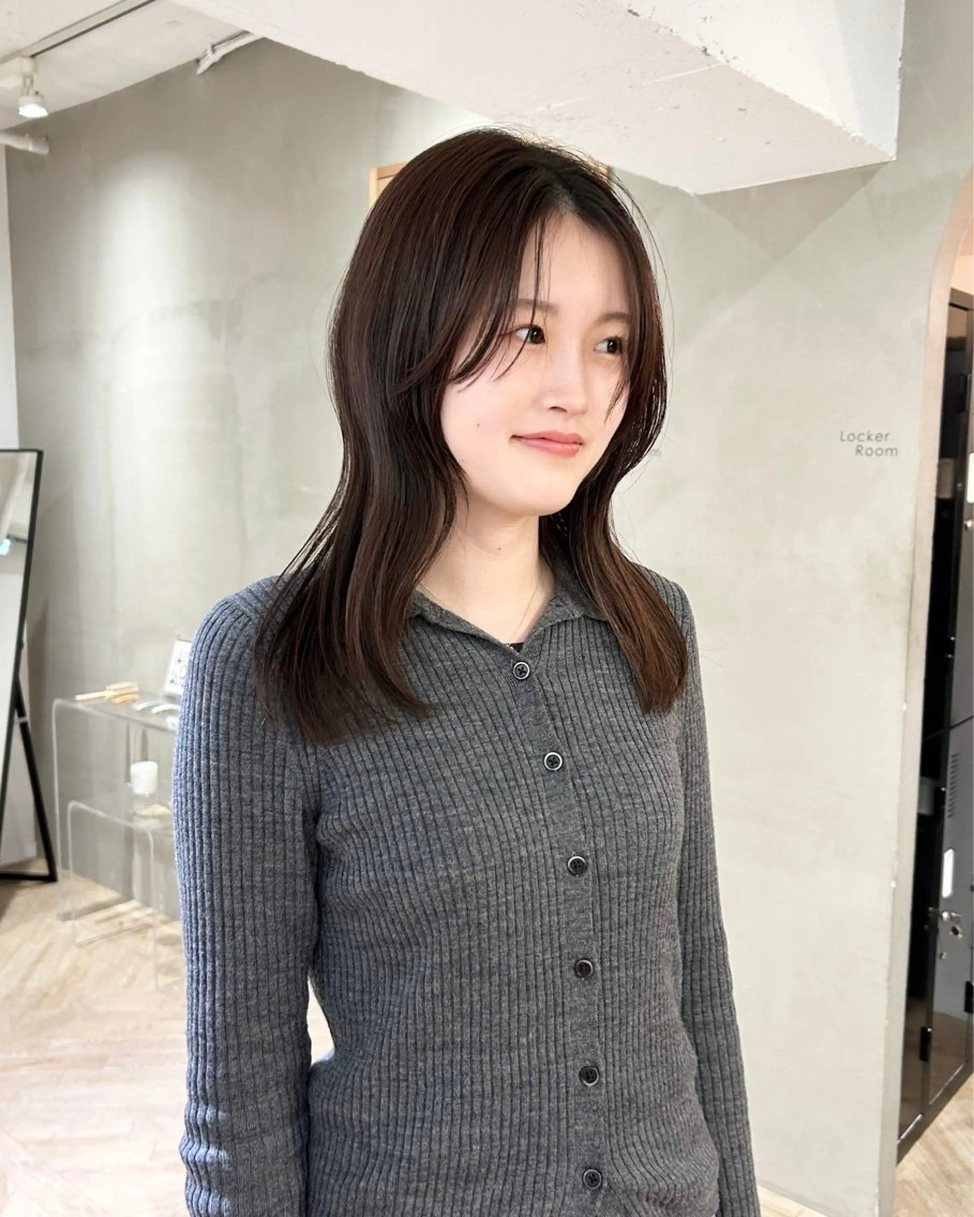 ミディアム カット ヘアカラー トリートメント レイヤーカット/暖色 カラー/mao🎀のヘアスタイル