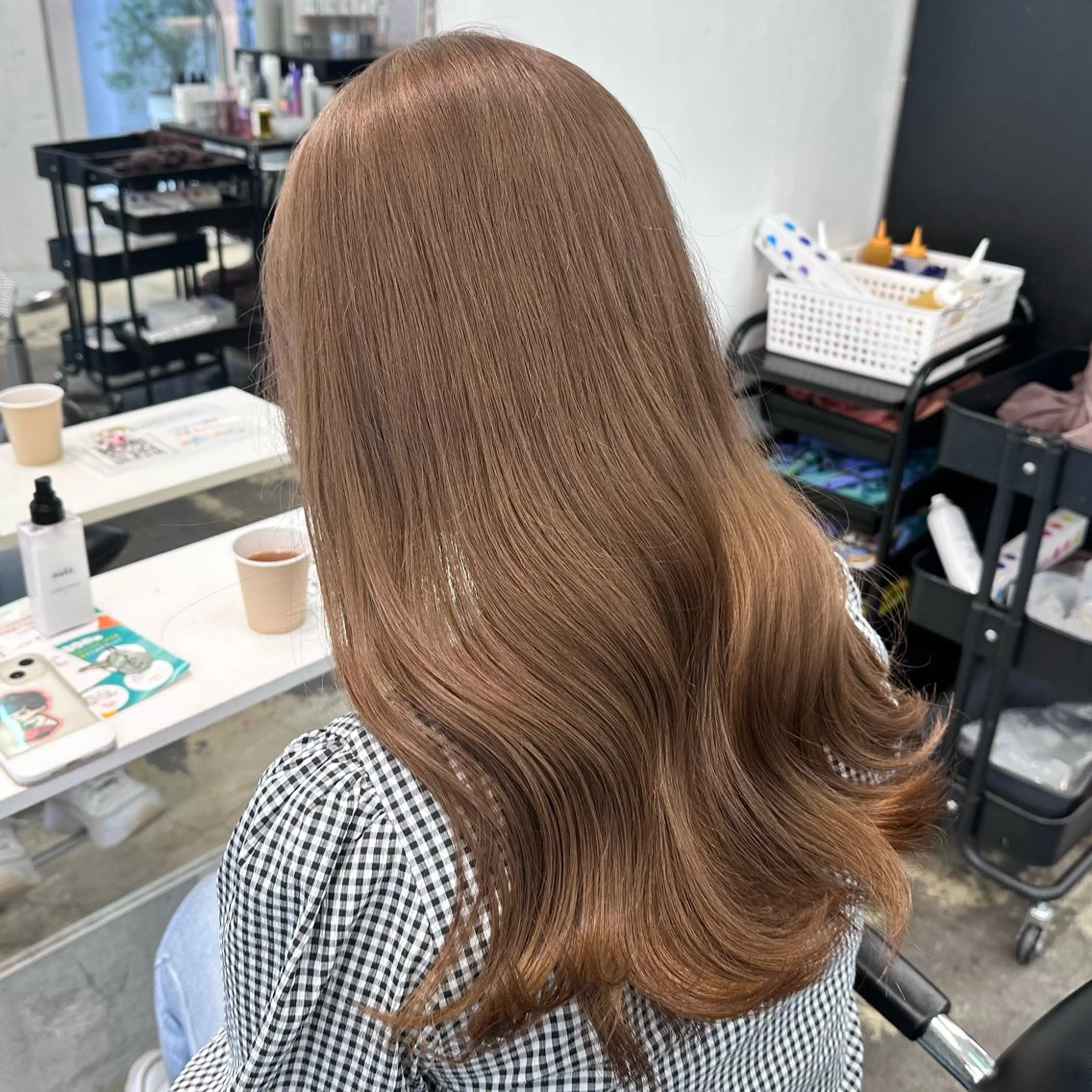 セミロング カラー ヘアアレンジ 🌷韓国淡色ブリーチ 特化／りの🪽のヘアスタイル