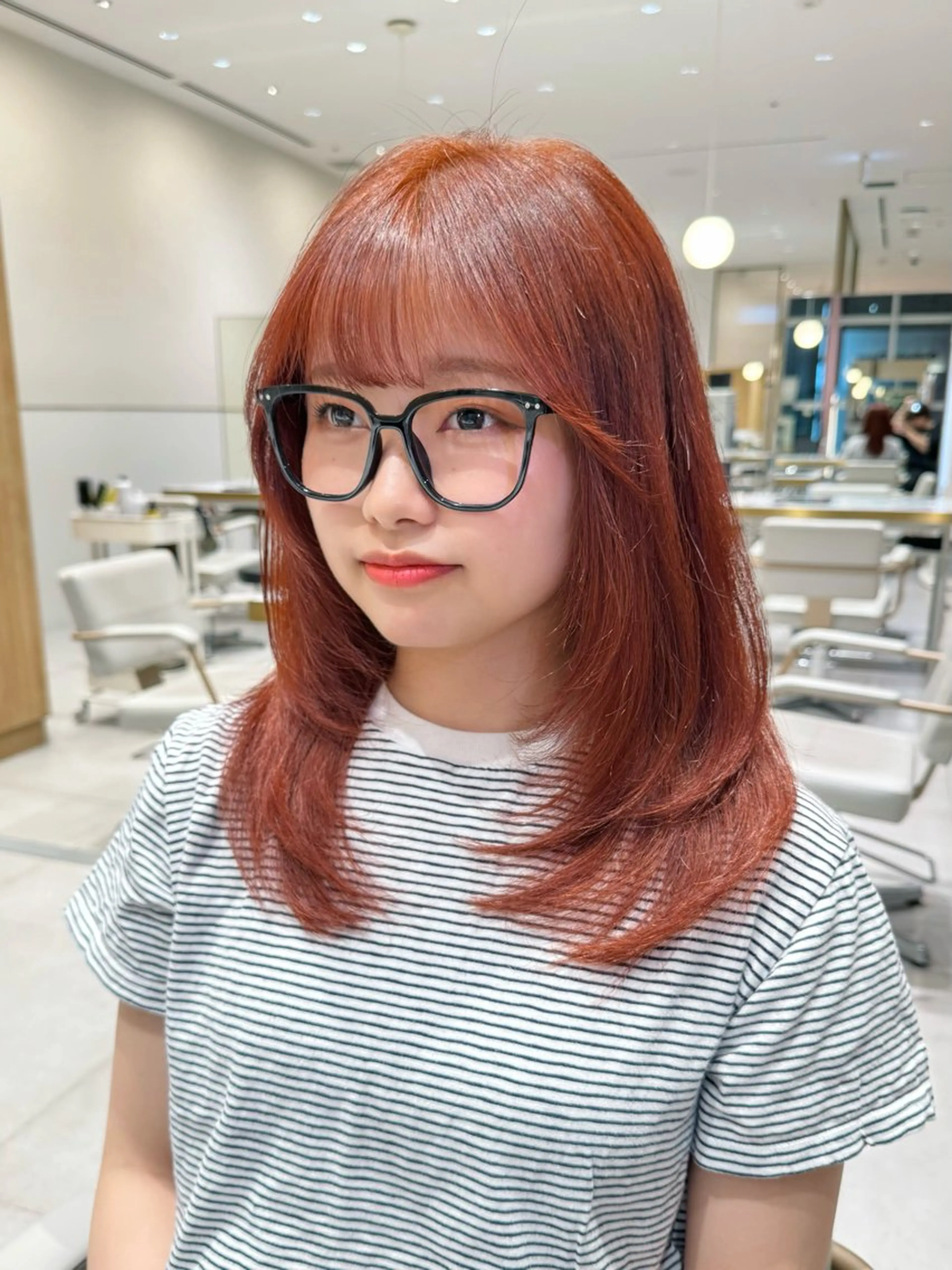 ミディアム カラー カット ヘアカラー トリートメント ヘッドスパ ヘアセット 韓国ヘア/レイヤー/ 顔まわり/りょーとのヘアスタイル