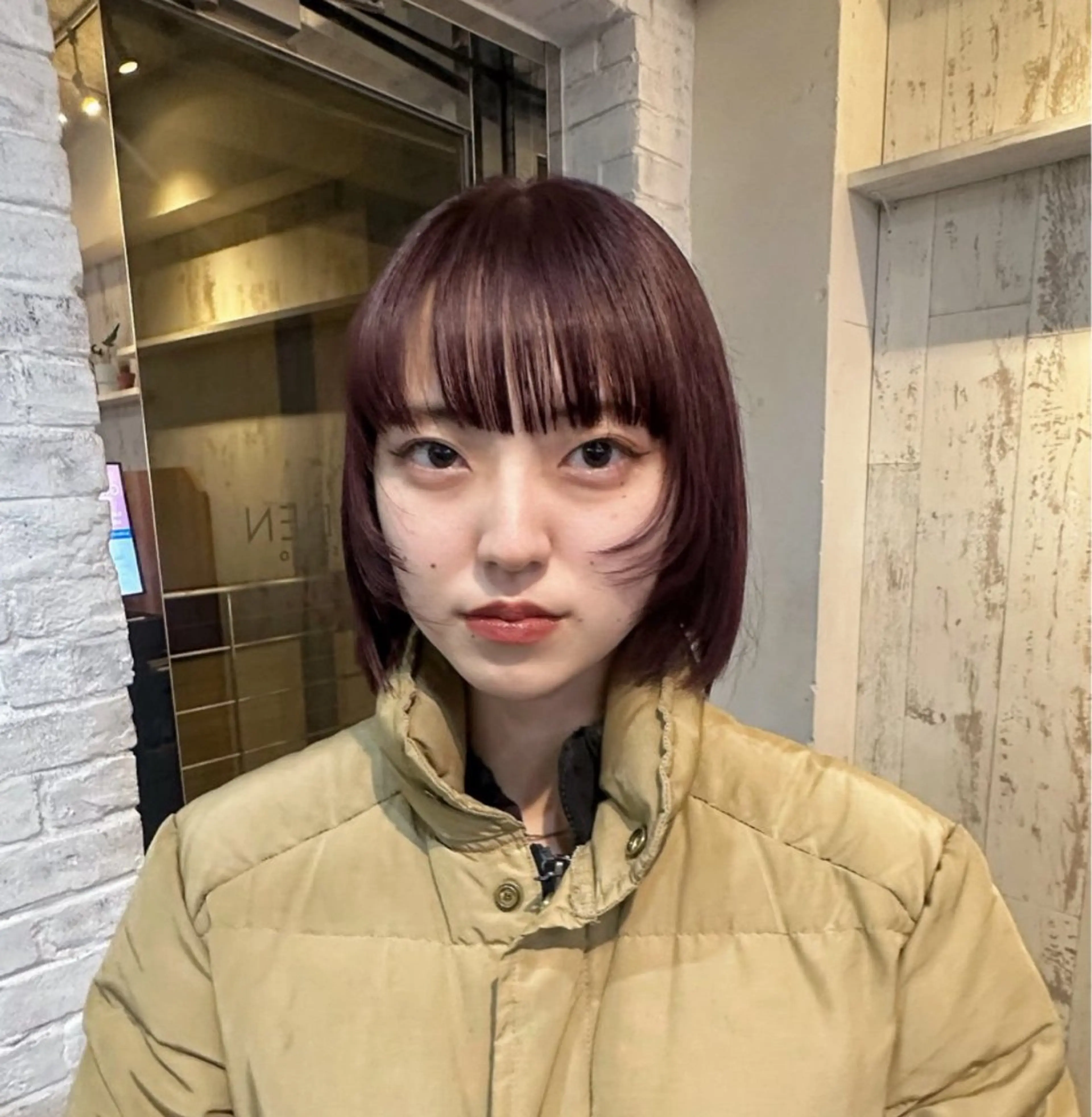 ショート カラー ボブレイヤー ブラウンカラー レッドカラー レッドブラウン ボブ ❤️アヤカ Wカラー ボブ レイヤー❤️のヘアスタイル