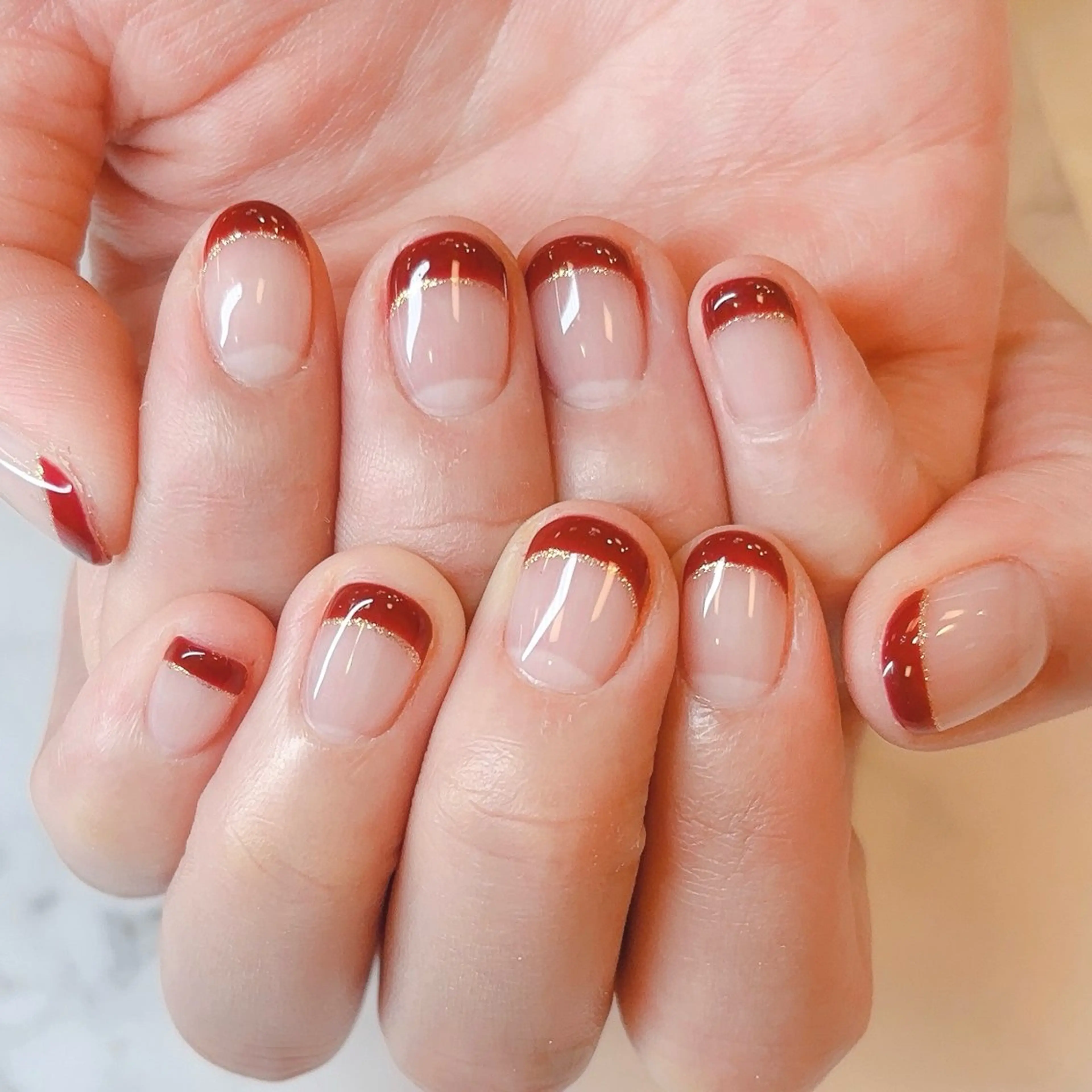 ネイル フレンチネイル ラメ(グリッター) Cravo miyuのネイルデザイン