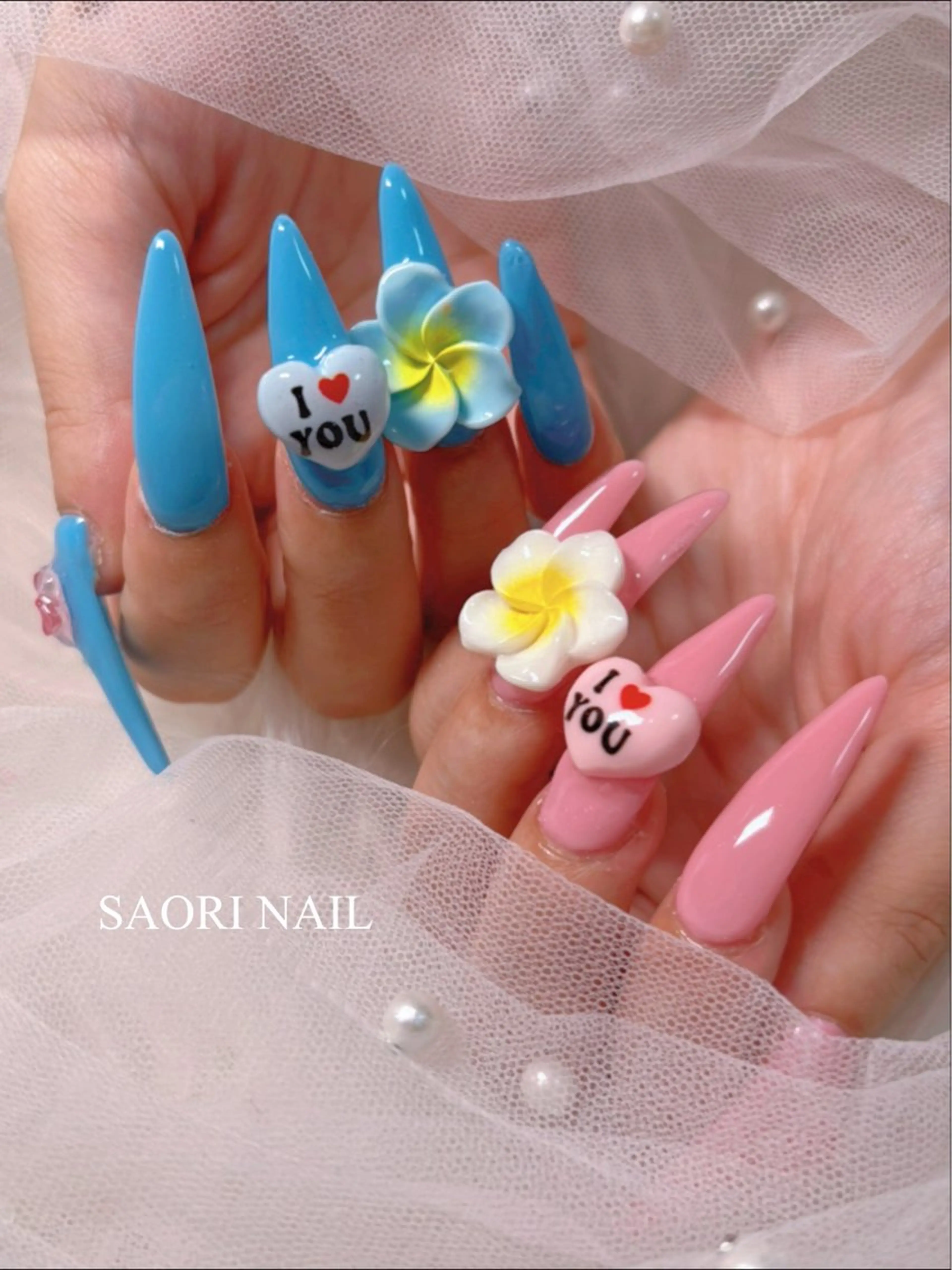 ネイル ジェルネイル スカルプネイル 夏ネイル ネイルチップ 長さだし特化サロン SAORINAILのネイルデザイン