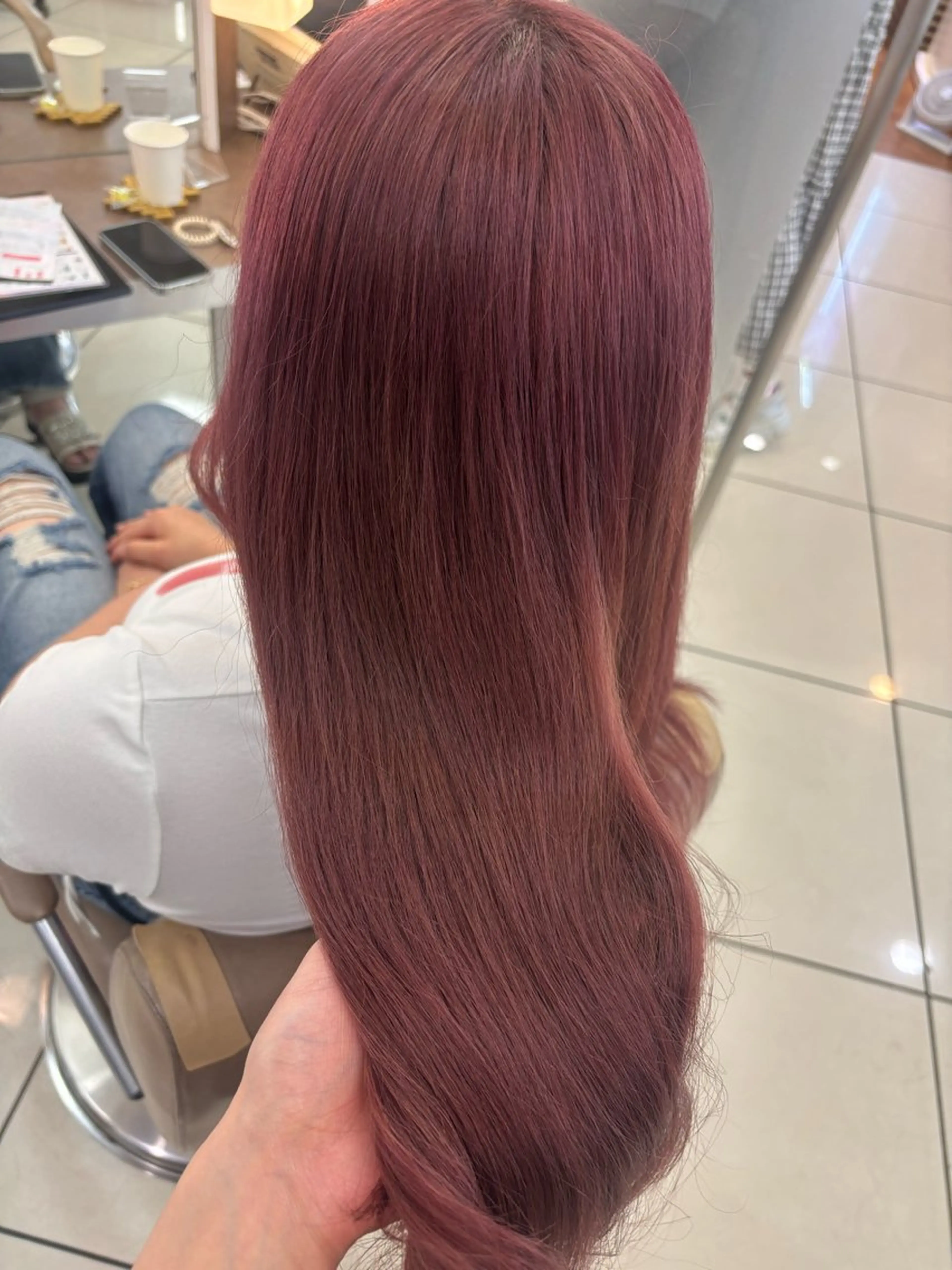 ロング カラー ヘアカラー 羽エクステ/シール エクステ/横浜駅5分のヘアスタイル