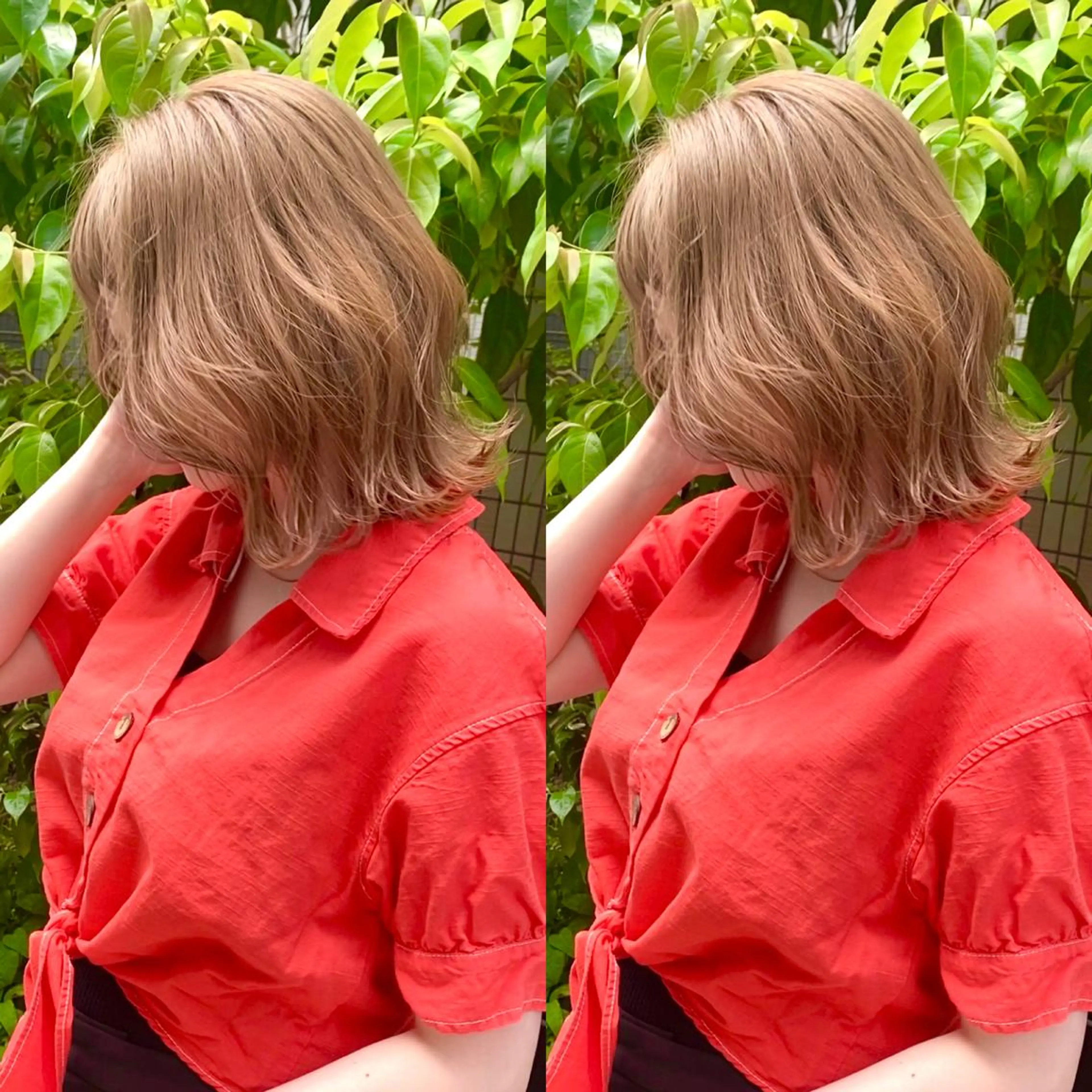 ミディアム カラー アディクシーカラー ベージュカラー ハイトーンカラー イルミナカラー ボブ 🌿レイヤー/ブリー チ/🌿‬JINのヘアスタイル