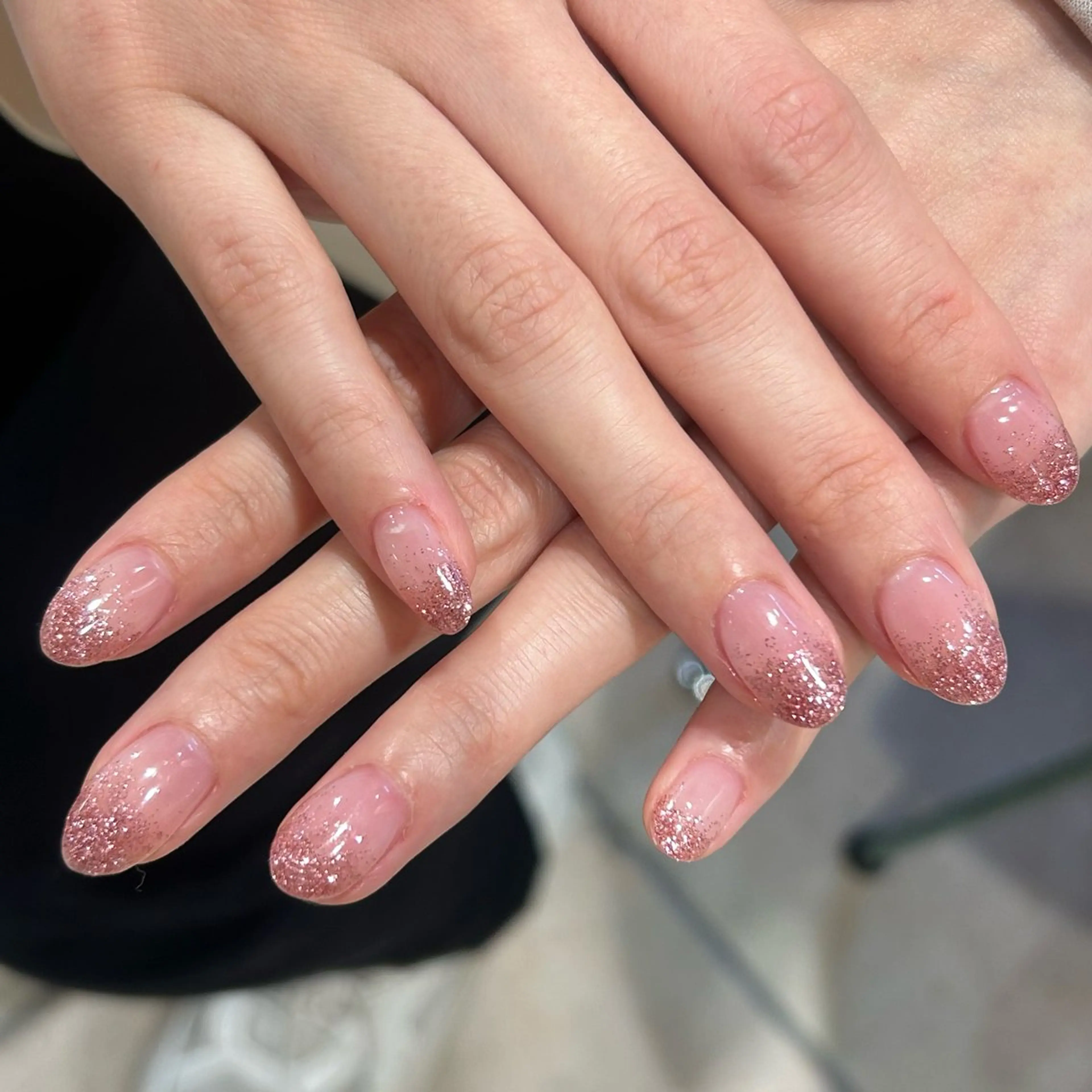 ネイル ラメ(グリッター) ラメグラデーション ピンク She nail TAKENAKAのネイルデザイン