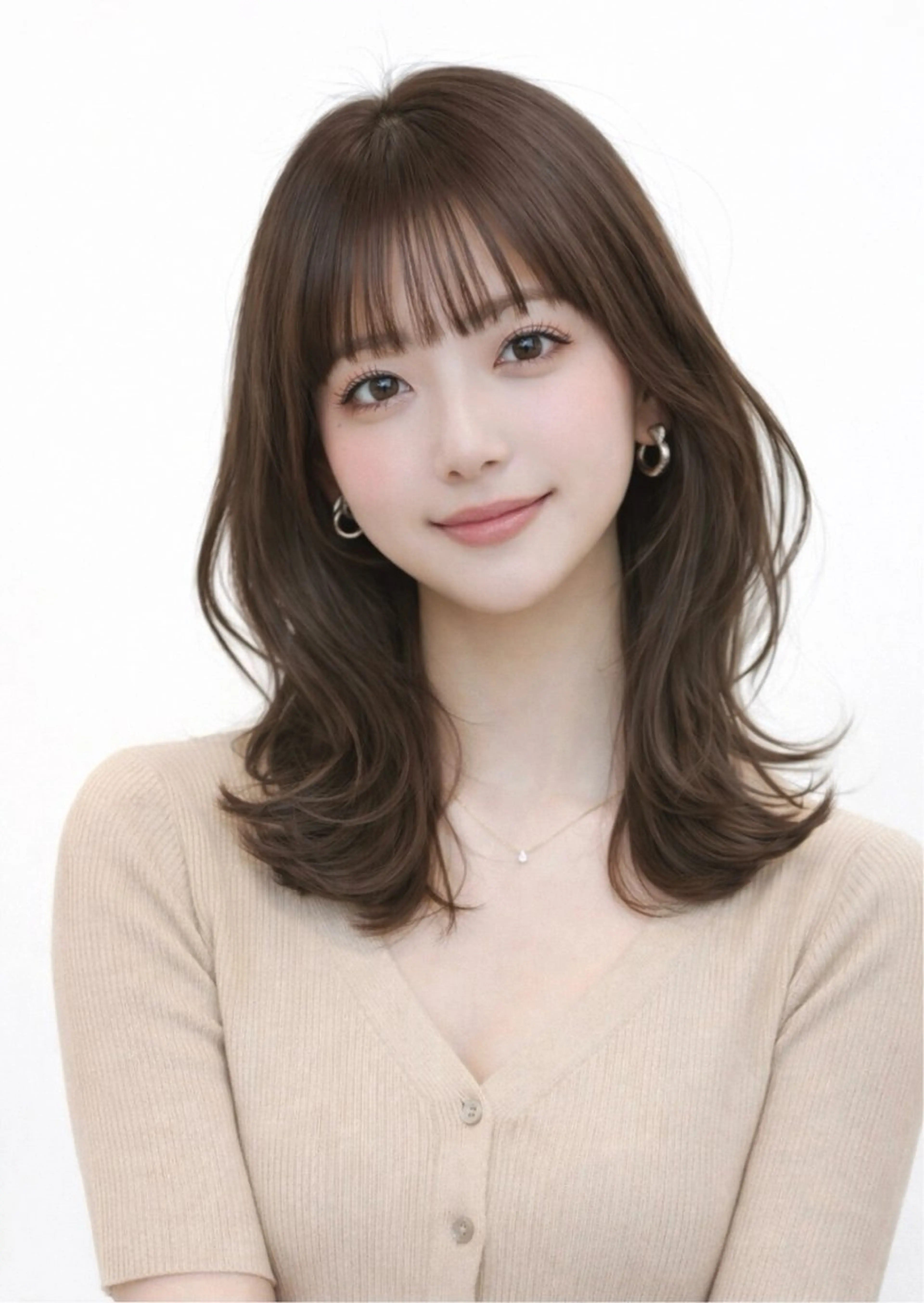 セミロング カラー 透明感カラー レイヤーカット 小顔カット ブリーチ無しWカラー 🫧CLUTCH砂川のヘアスタイル