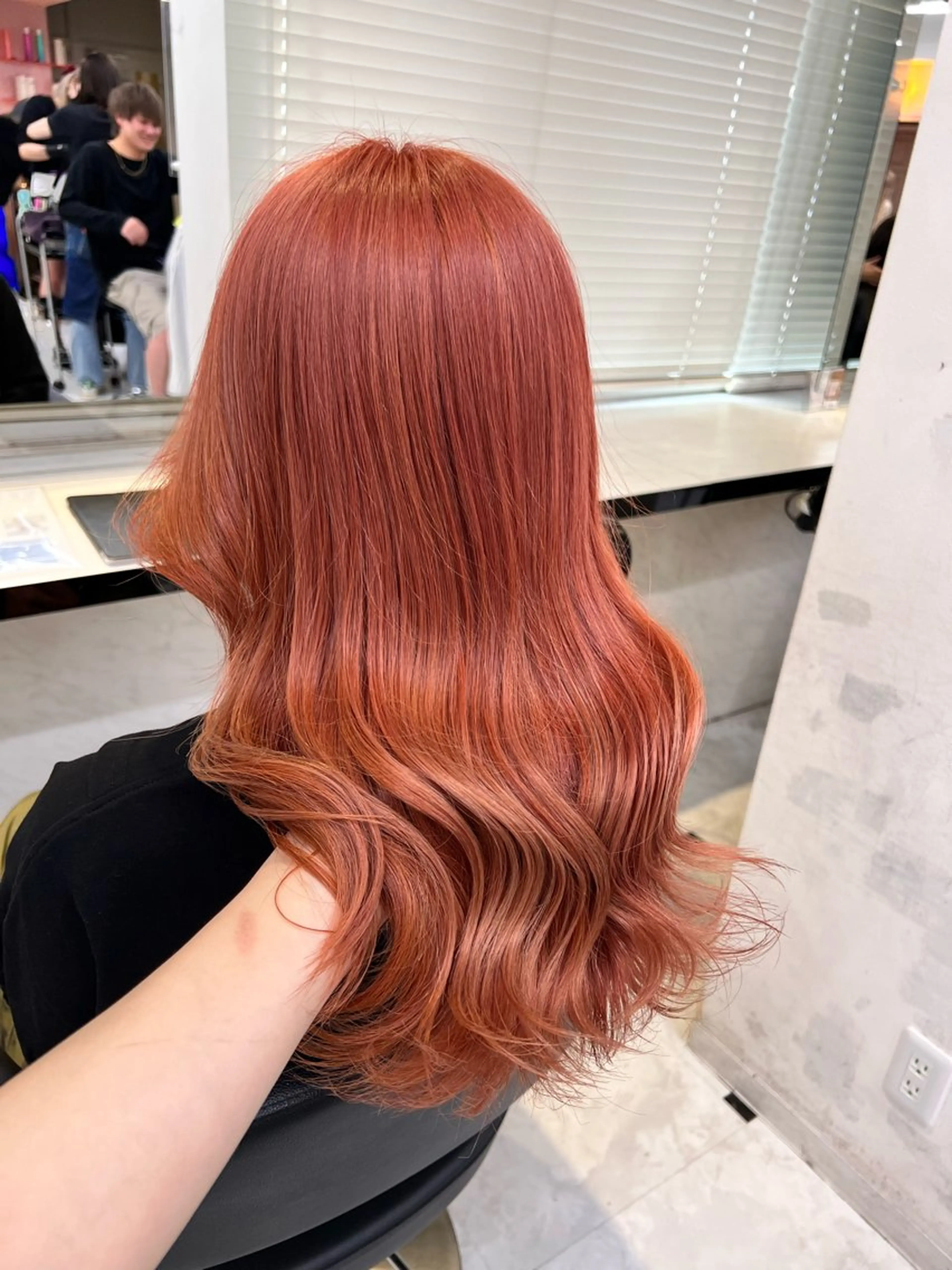 ミディアム カラー ヘアアレンジ オレンジ 💕上野美容師☁ ブリーチ💖サワのヘアスタイル