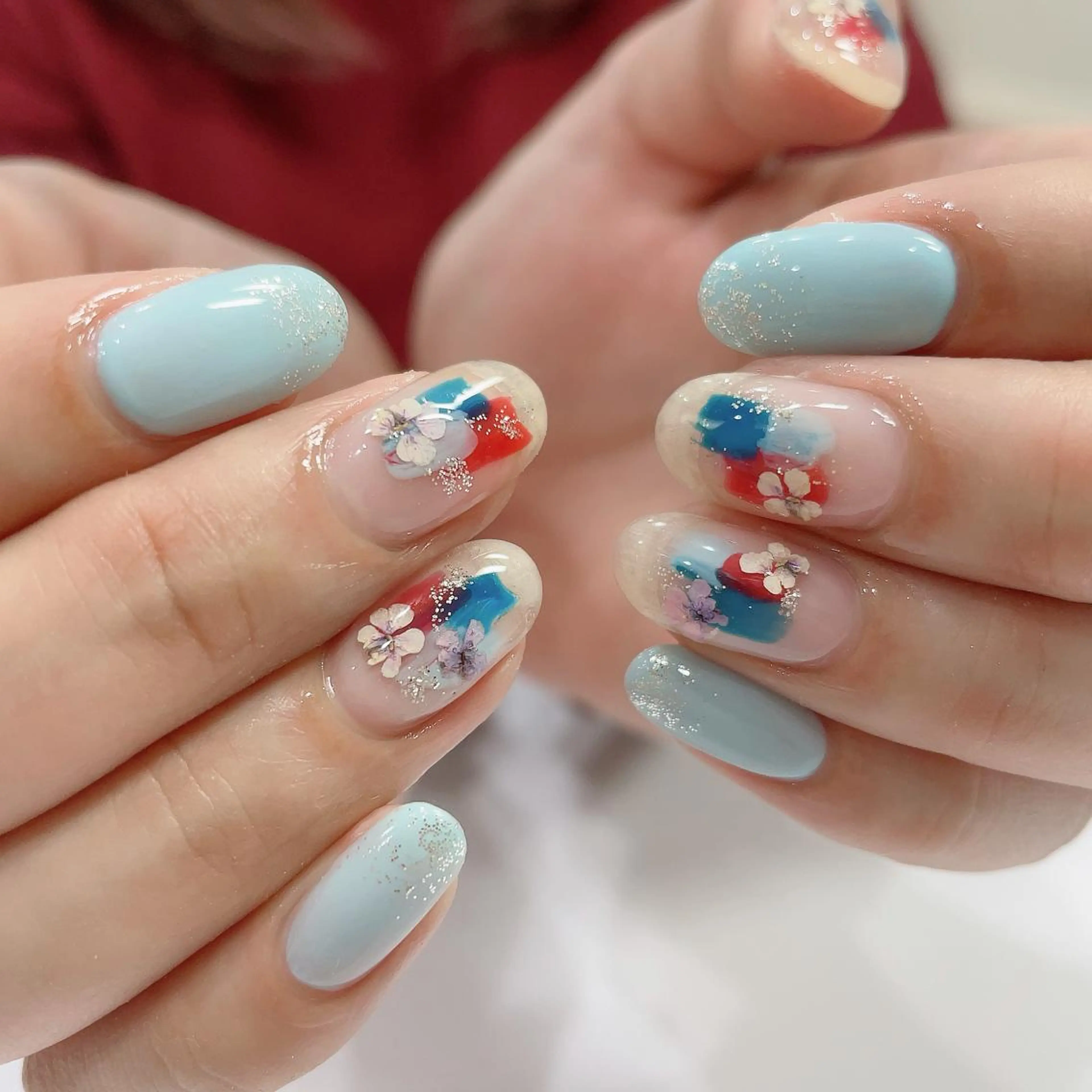 ネイル ブルー ニュアンスネイル Serenity by Mari所属・Shinozaki mariのネイルデザイン