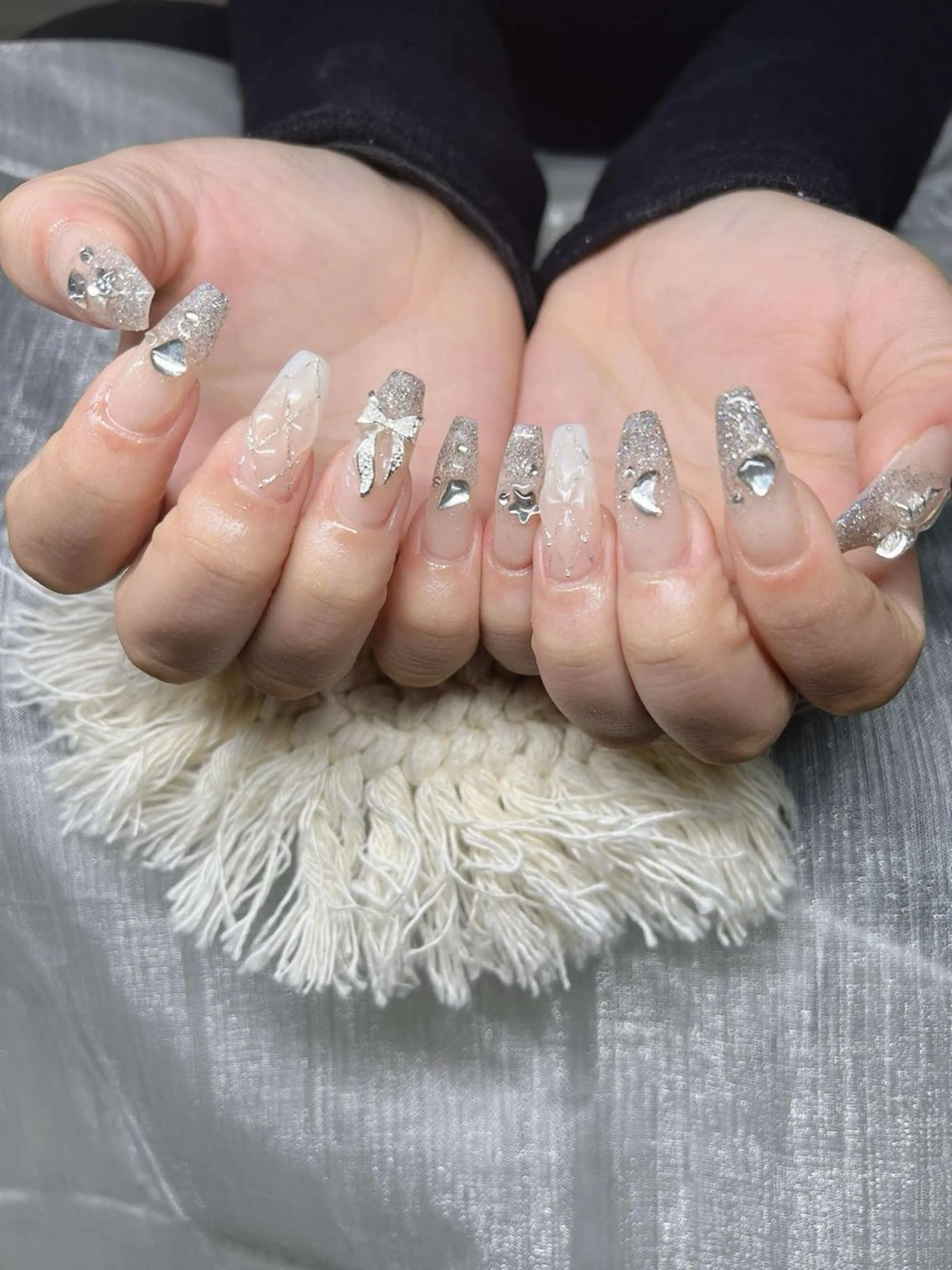 ネイル オーロラネイル チークネイル 長さ出し フットネイル フレンチネイル Lee Nails チップ長さだし専門店のネイルデザイン