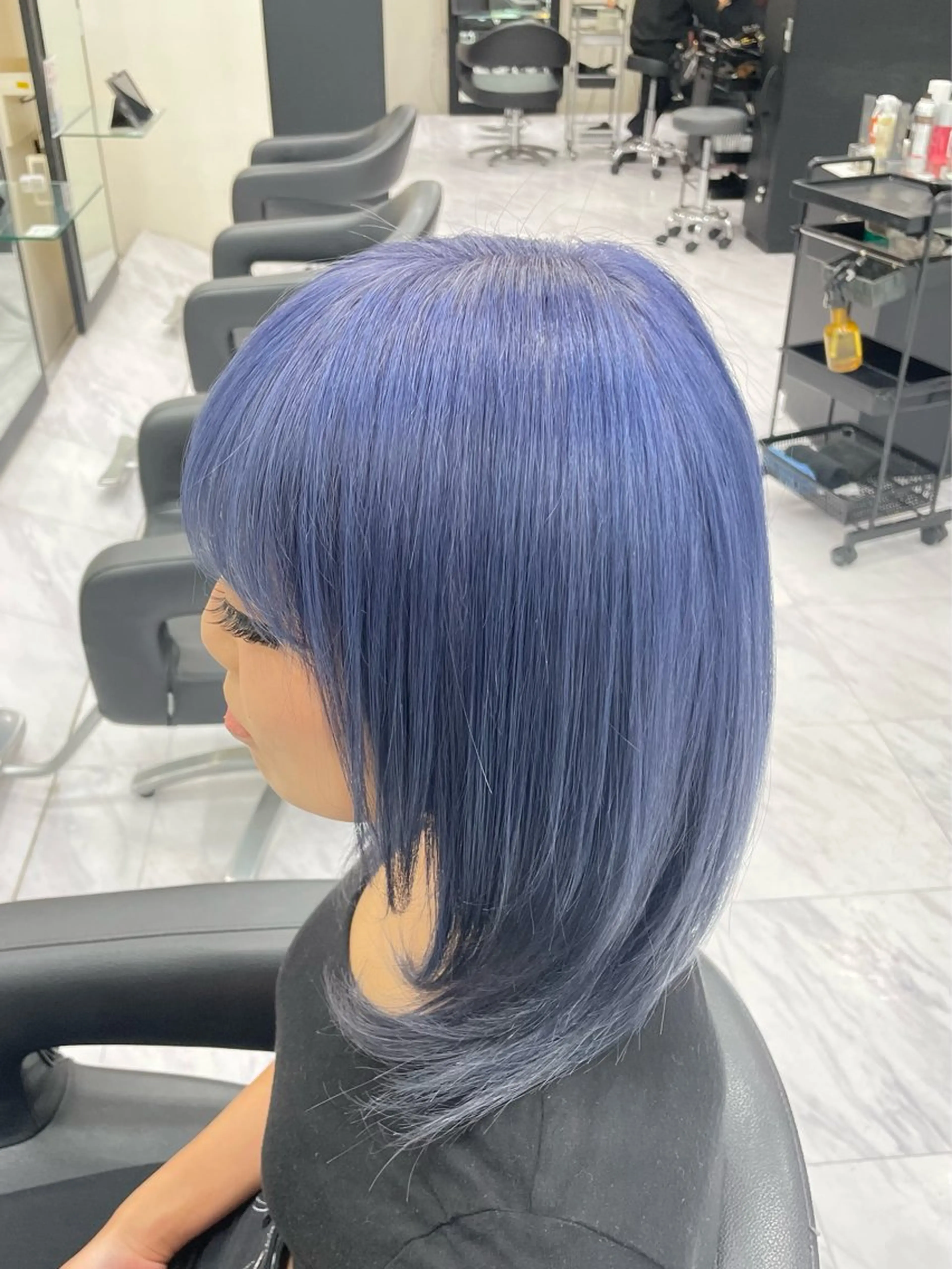 ミディアム カラー ブルーカラー ブルーラベンダー ラベンダーカラー ヘアカラー 🍒KUMAGAI 🍒のヘアスタイル