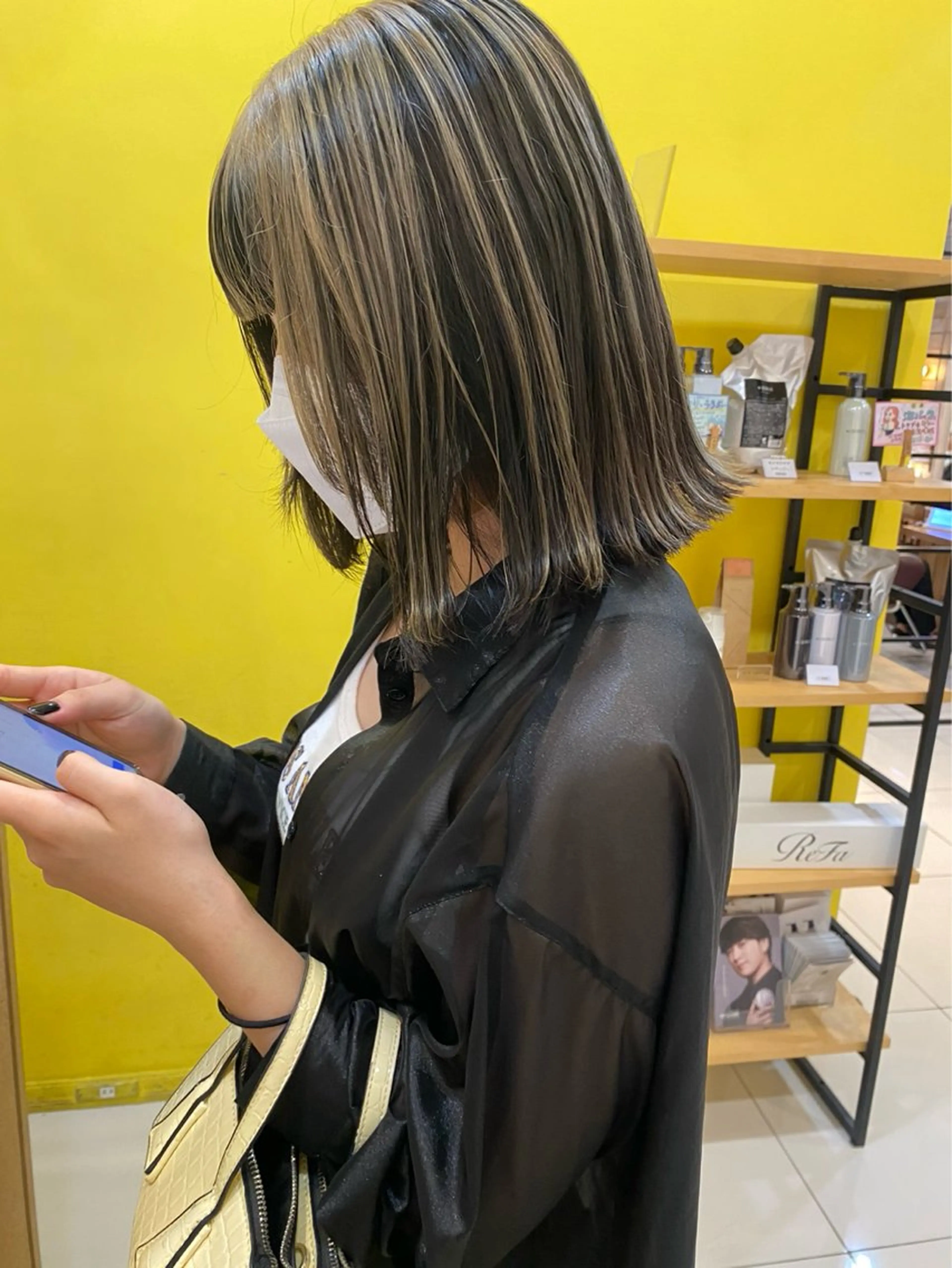 ミディアム カラー Ancheri by flammeum戸塚店所属・ひな/ボブカット/ ブリーチなしWカラーのヘアスタイル