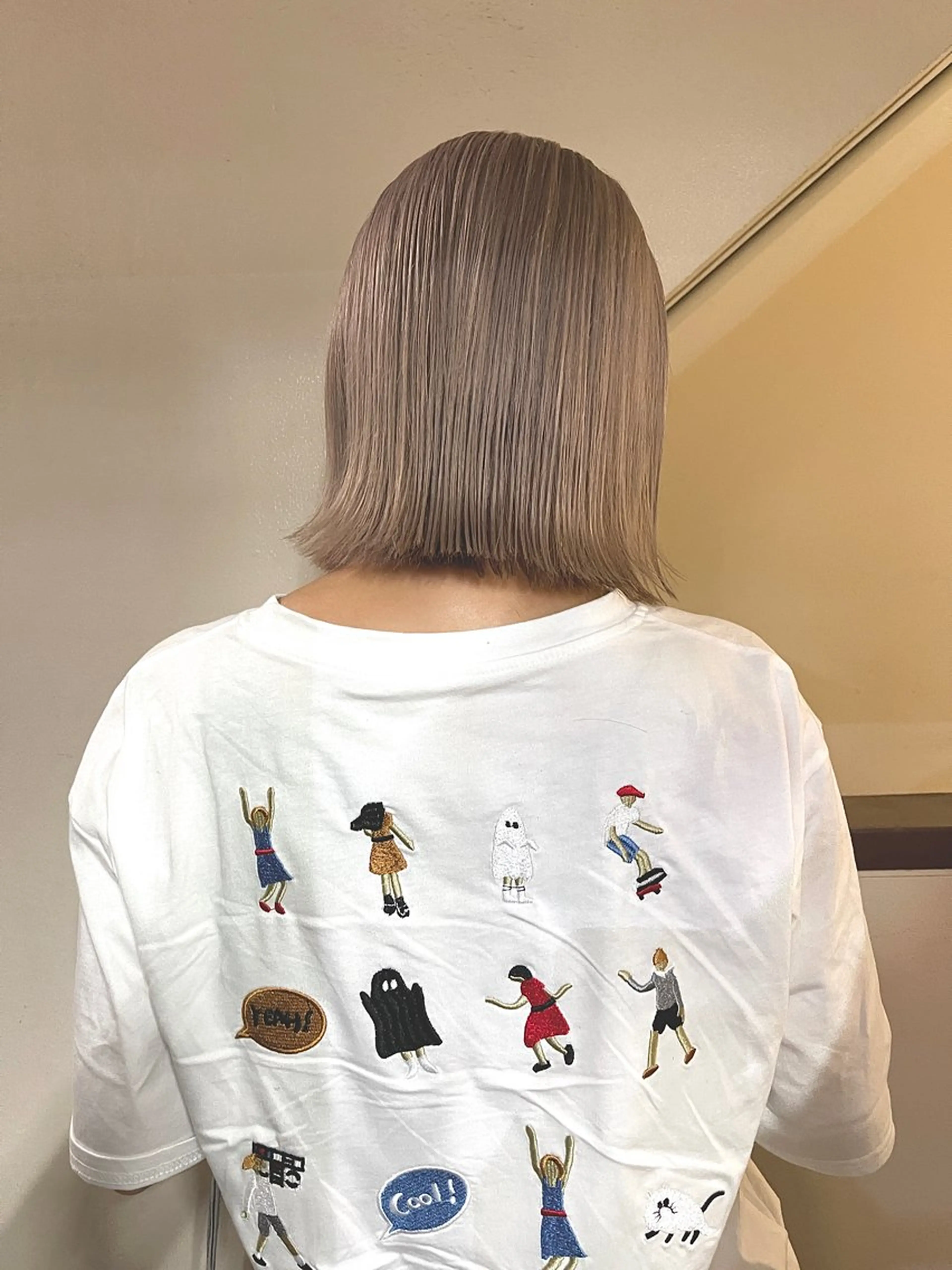 ミディアム カラー カット ヘアカラー パーマ トリートメント ヘアセット 安部佑哉/ハイトーン /レイヤー/グランジのヘアスタイル