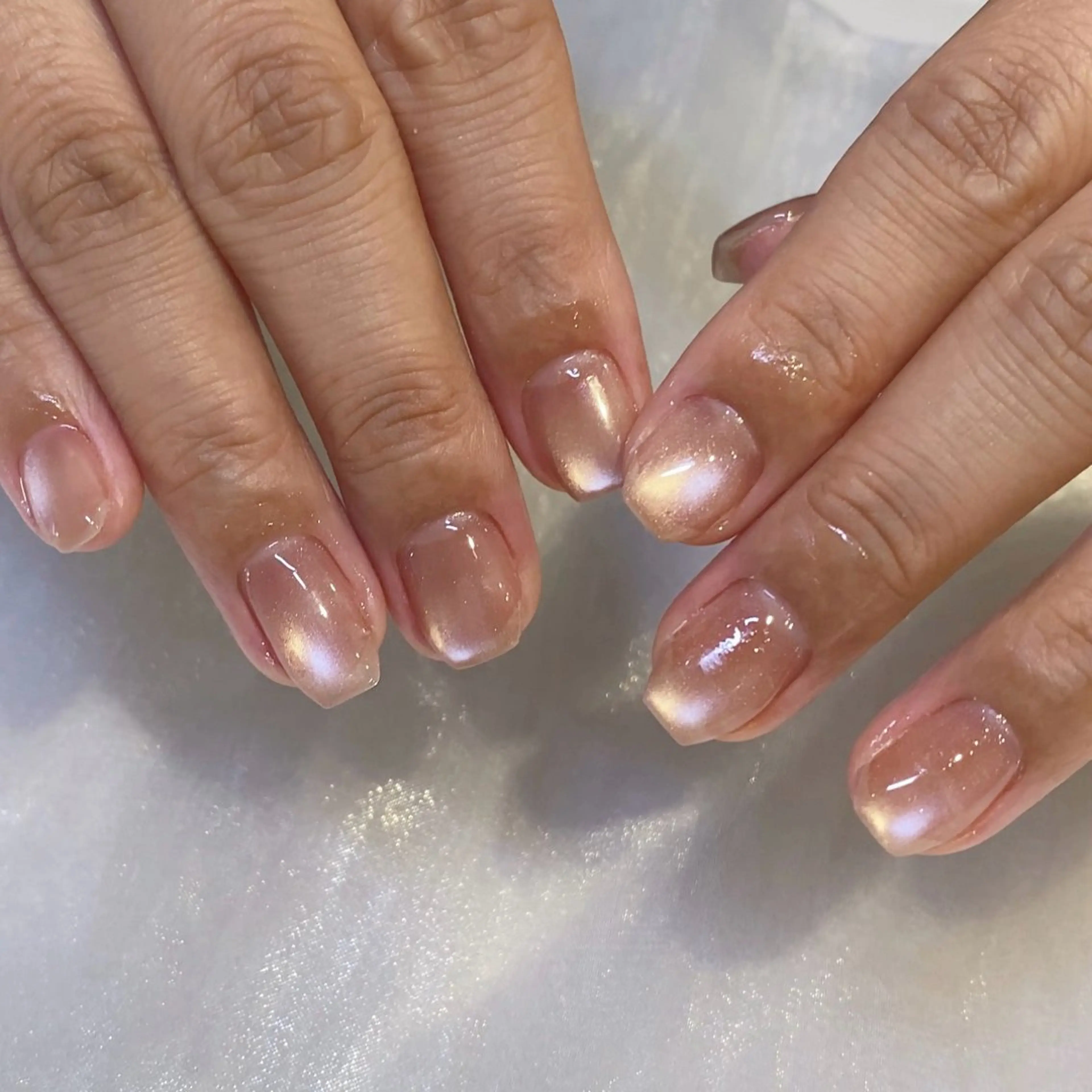 ネイル ブラウン マグネットネイル ワンカラーネイル ショートネイル ハンドネイル Sayaka 🎀のネイルデザイン