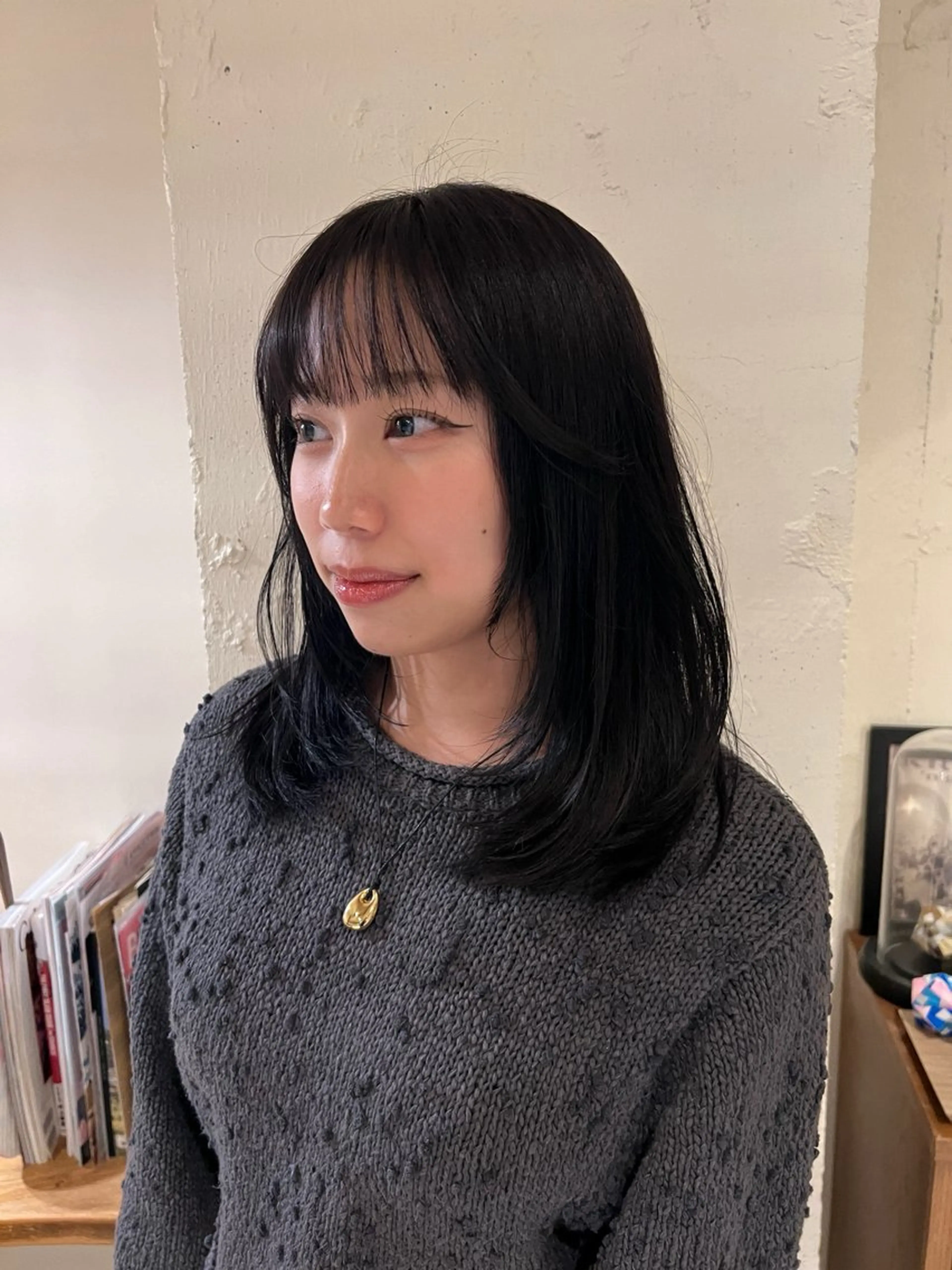 ミディアム 顔周りカット レイヤーカット drop /Hiroto✩.*のヘアスタイル