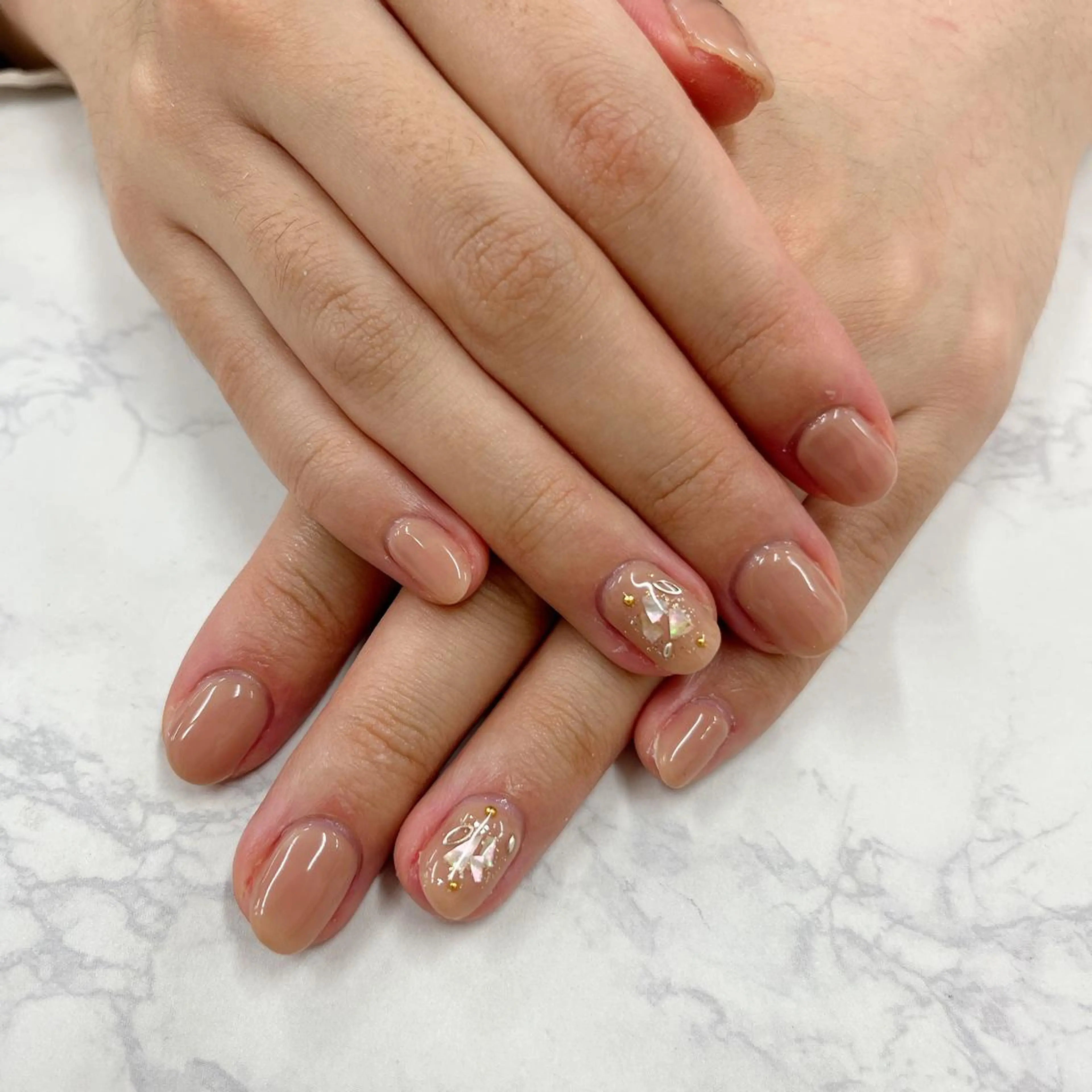 ネイル ブラウン ゴールド Bianca TORII🌞のネイルデザイン