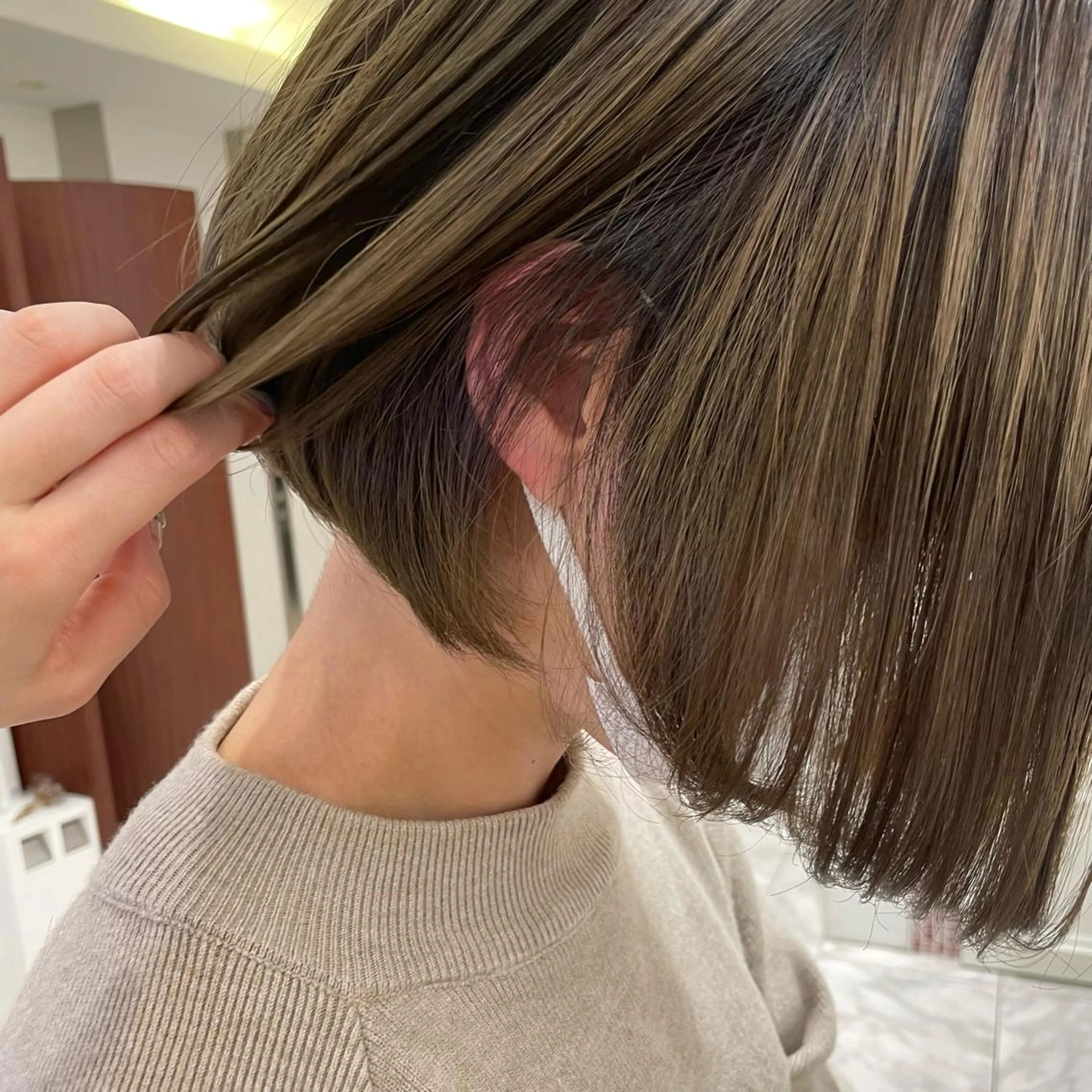 ミディアム カラー ヘアカラー トリートメント ボブパーマ ♡ヨシカワハナコのヘアスタイル