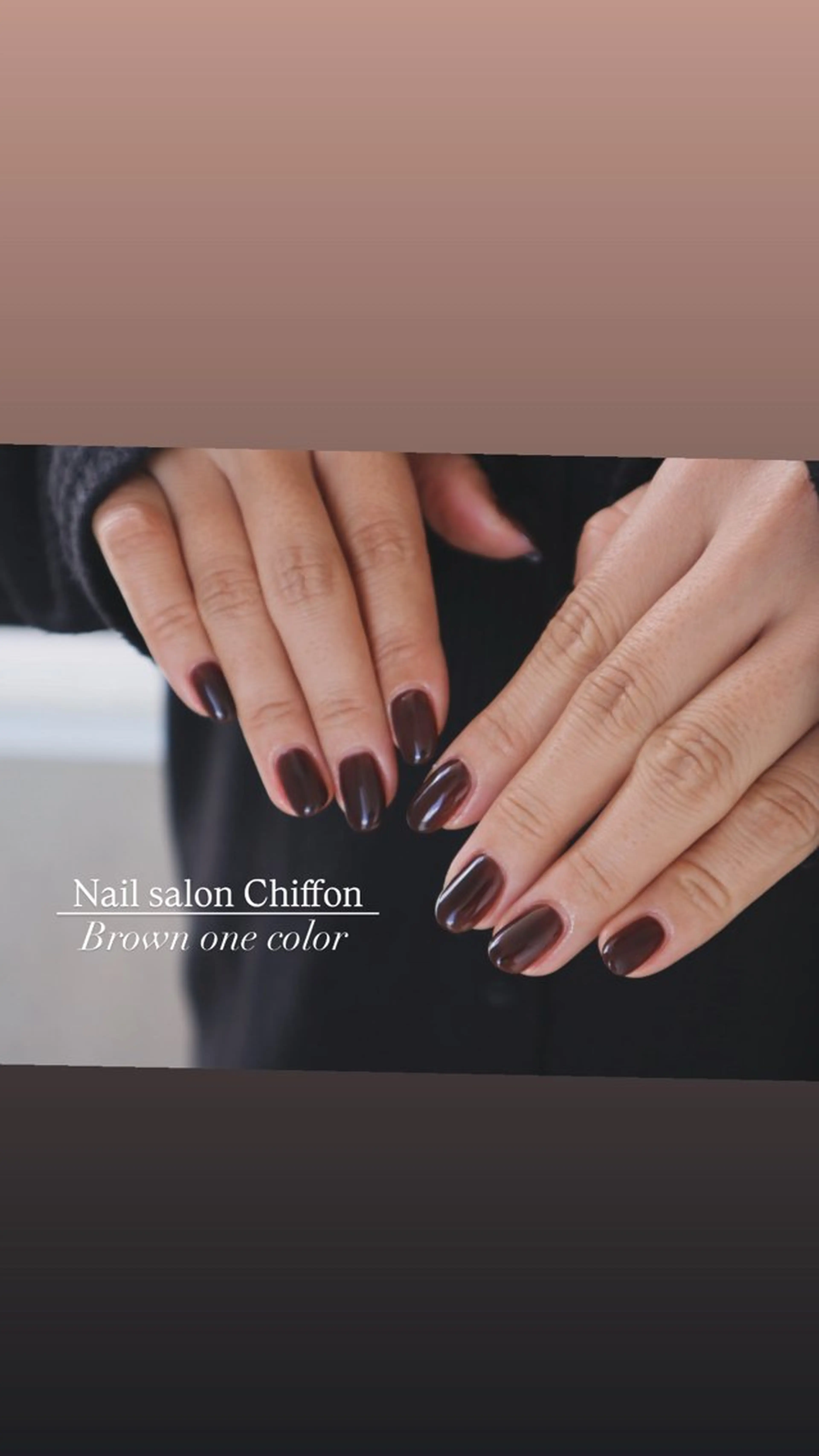 ネイル ブラウン ハンドネイル Nail salon Chiffonのネイルデザイン