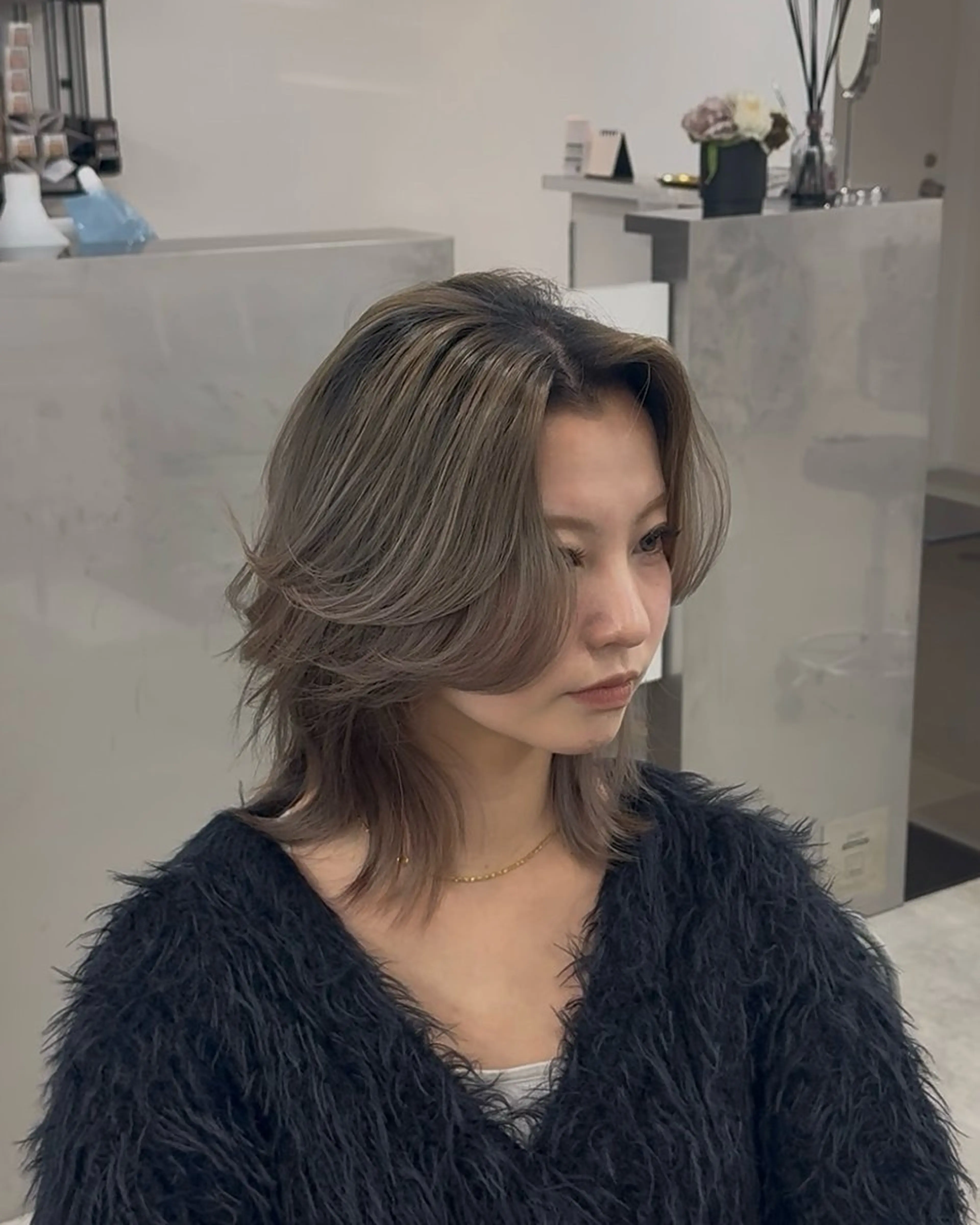 ミディアム ヘアカラー yuna/透明感 カラー/エクステのヘアスタイル