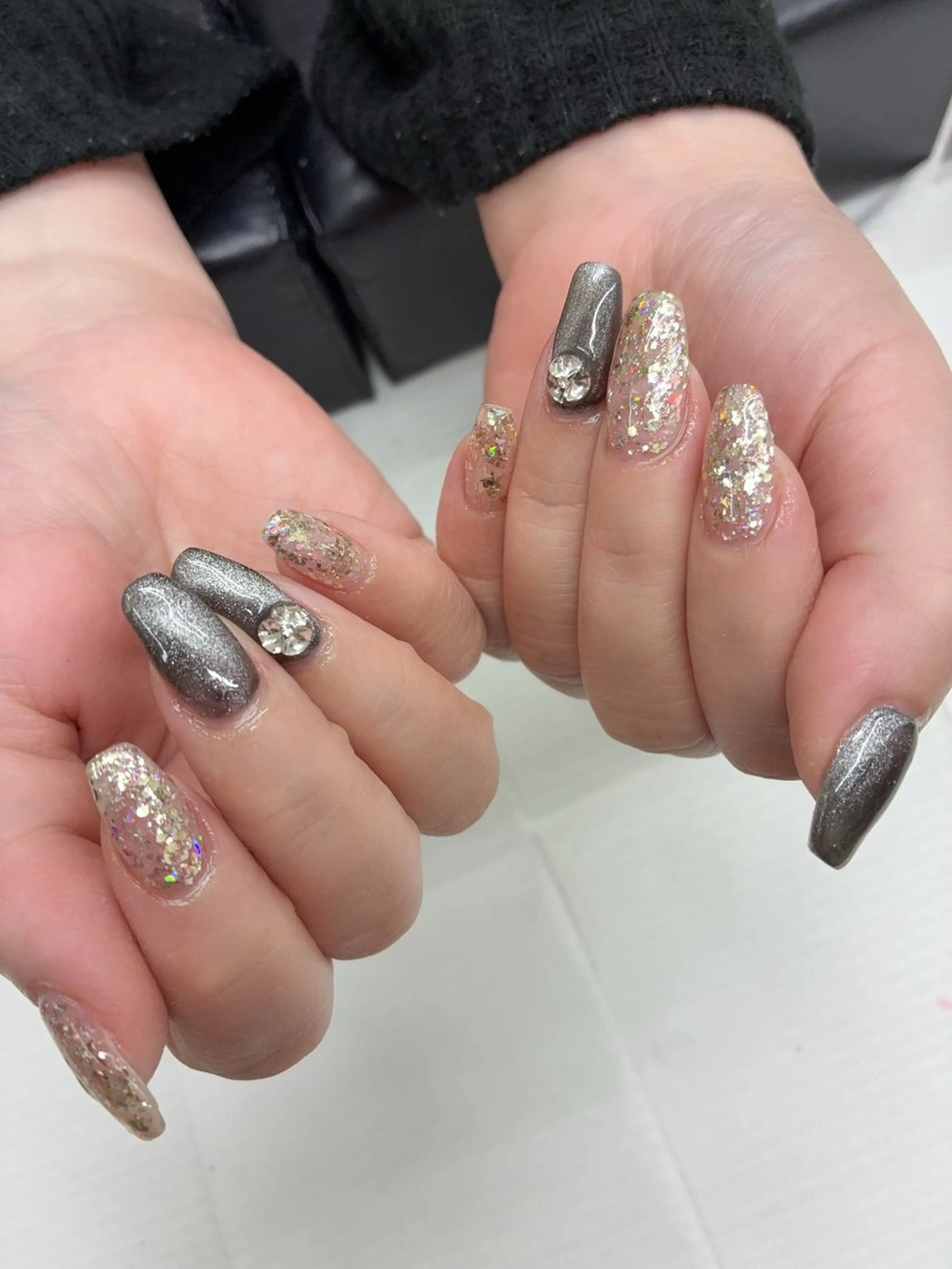 ネイル マグネットネイル ワンカラーネイル ネイルサロンvitality所属・Vitality 北区 黒川、名城公園のネイルデザイン