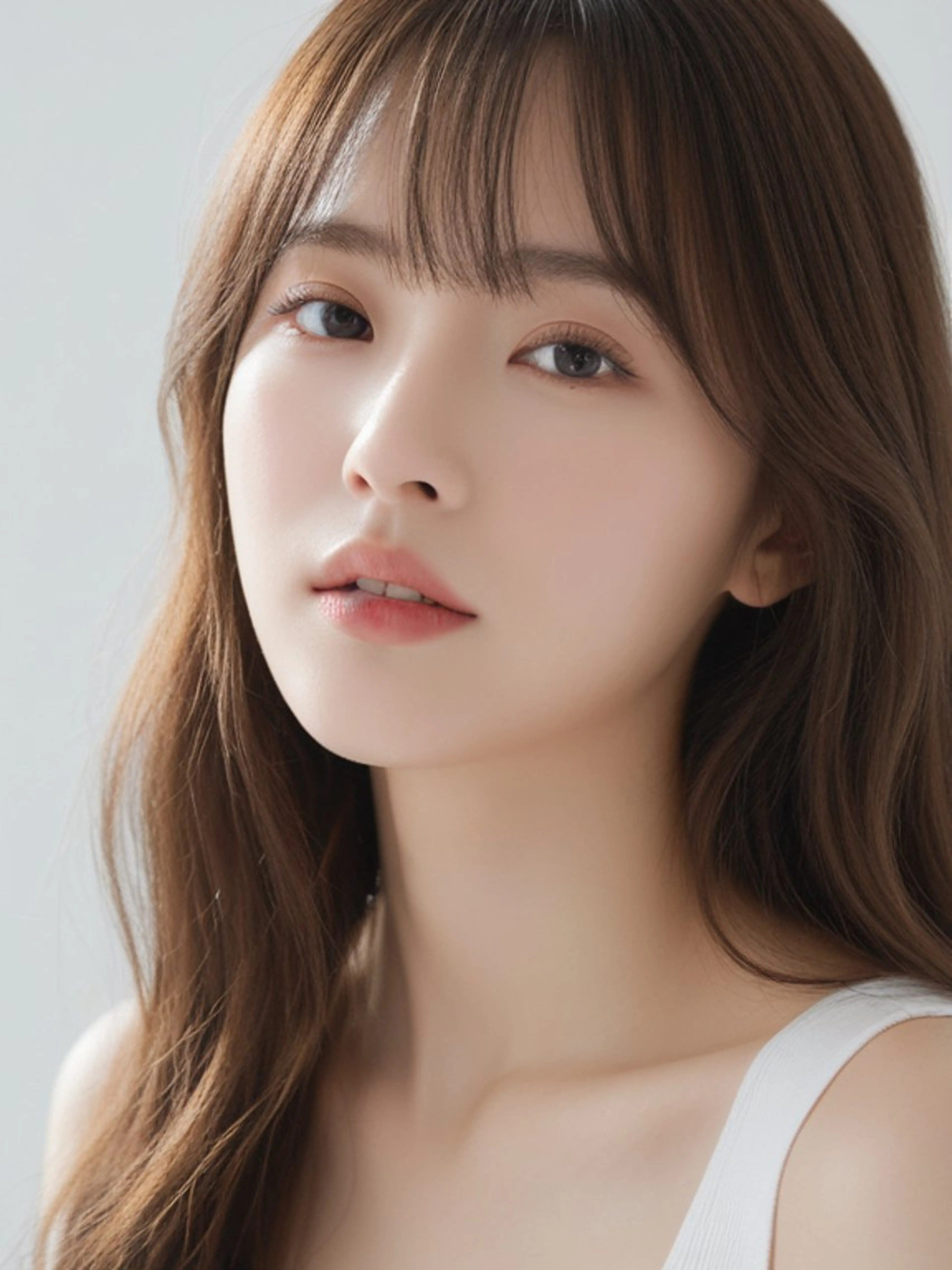 ロング くびれヘア 韓国風ヘア レイヤーカット シースルーバング ヘアカラー トリートメント 新宿/韓国メンズ RIKUパーマのヘアスタイル