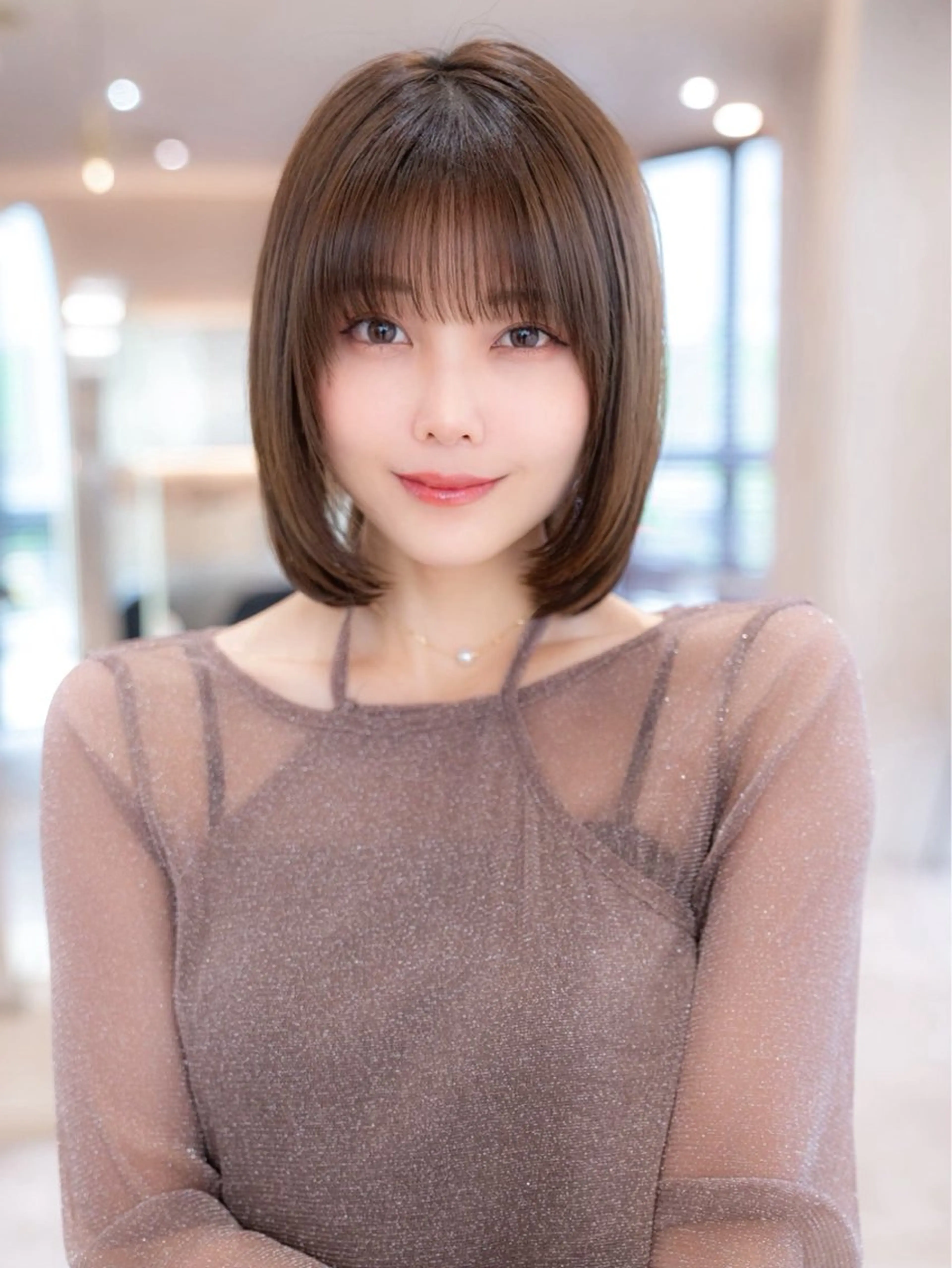 ミディアム カラー 渋谷/レイヤーボブ・ 透明感カラーしょうごのヘアスタイル