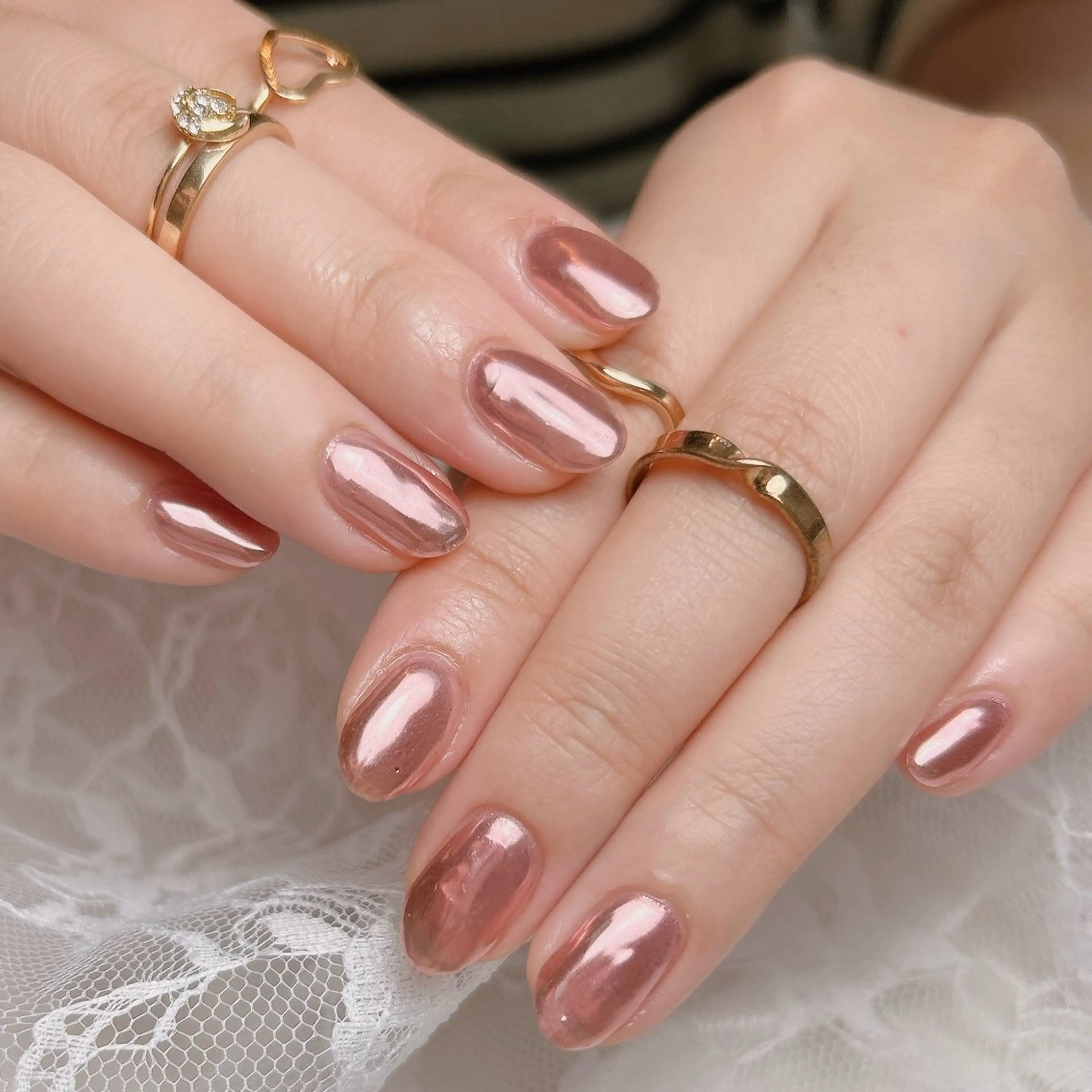 ネイル ミラーネイル ピンク ハンドネイル junna 金山.東別院.上前津のネイルデザイン