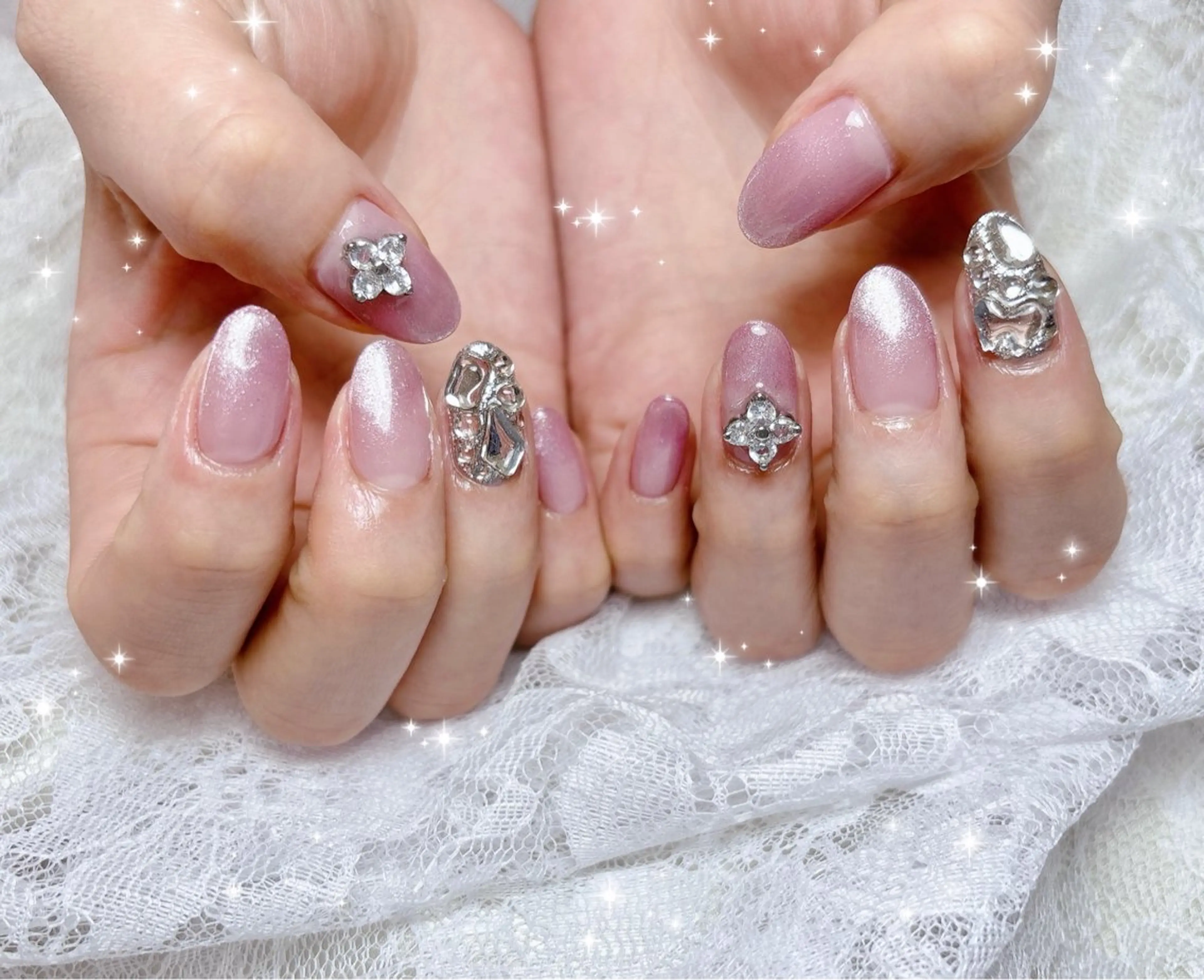 ネイル グラデーション マグネットネイル ハンドネイル FLARE NAIL フレアネイルのネイルデザイン