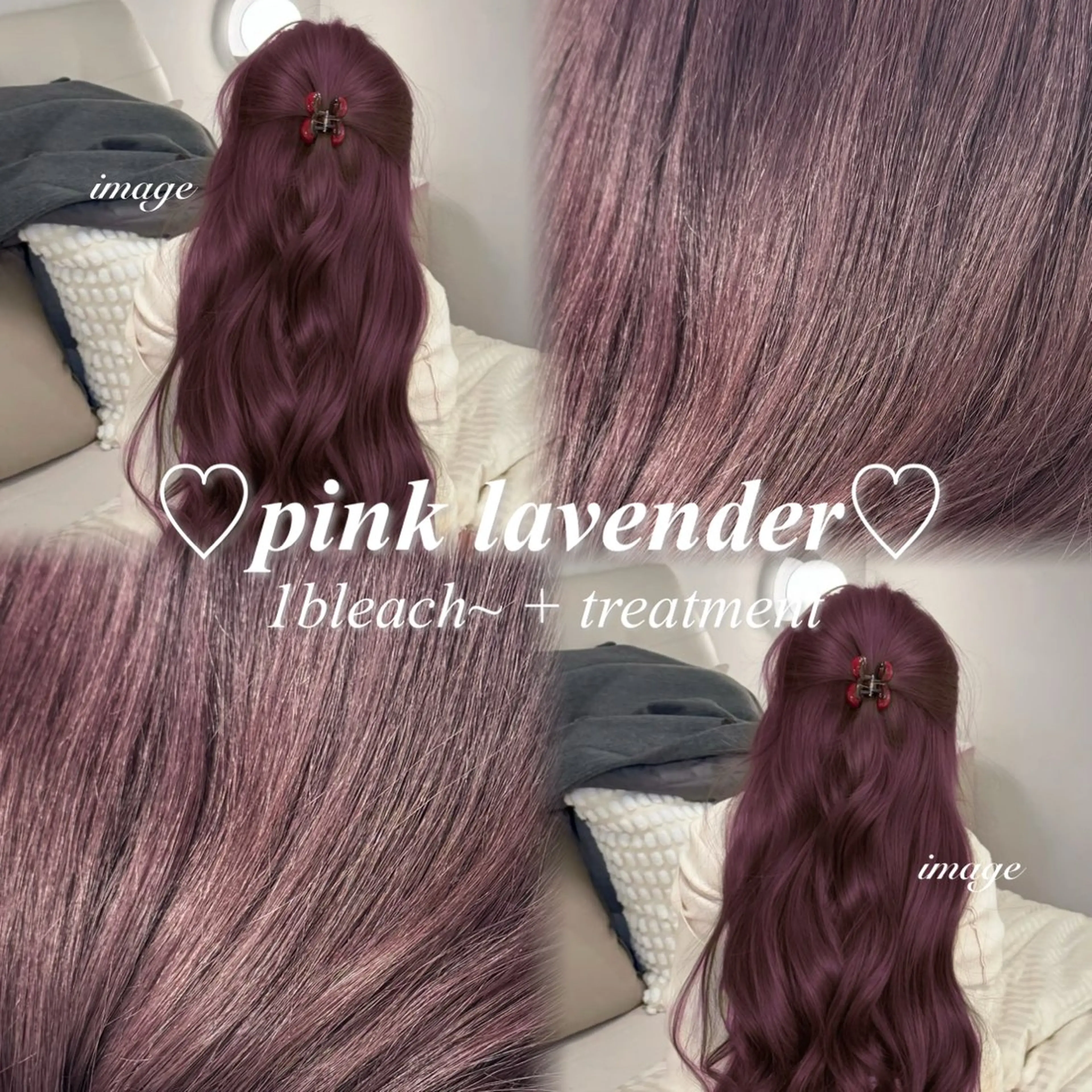 セミロング カラー ヘアアレンジ ヘアカラー トリートメント ヘッドスパ ヘアセット 🤍淡色ピンク&ラベ ンダーYUKI🤍のヘアスタイル