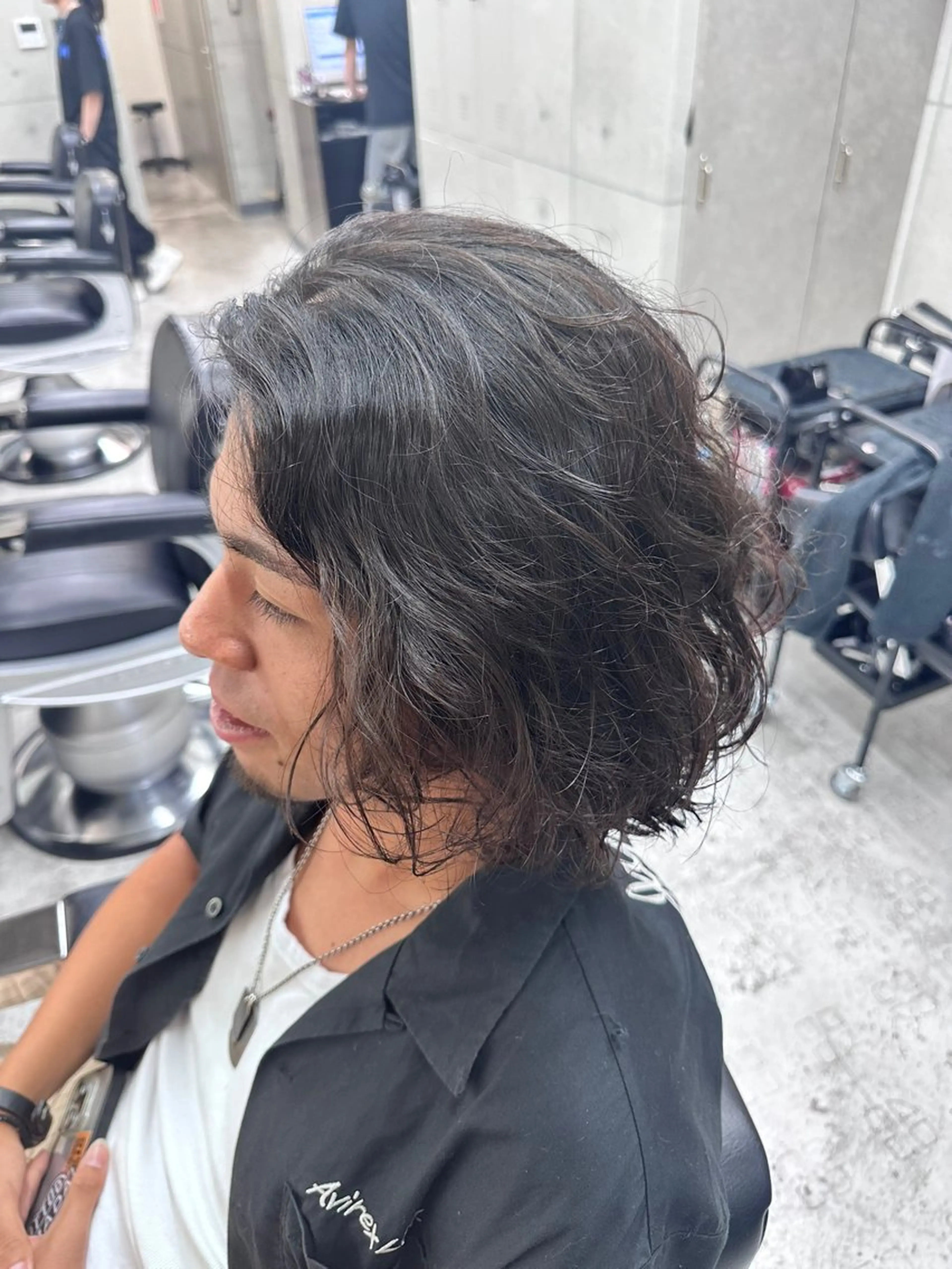 ミディアム パーマ 石川 琉星のヘアスタイル