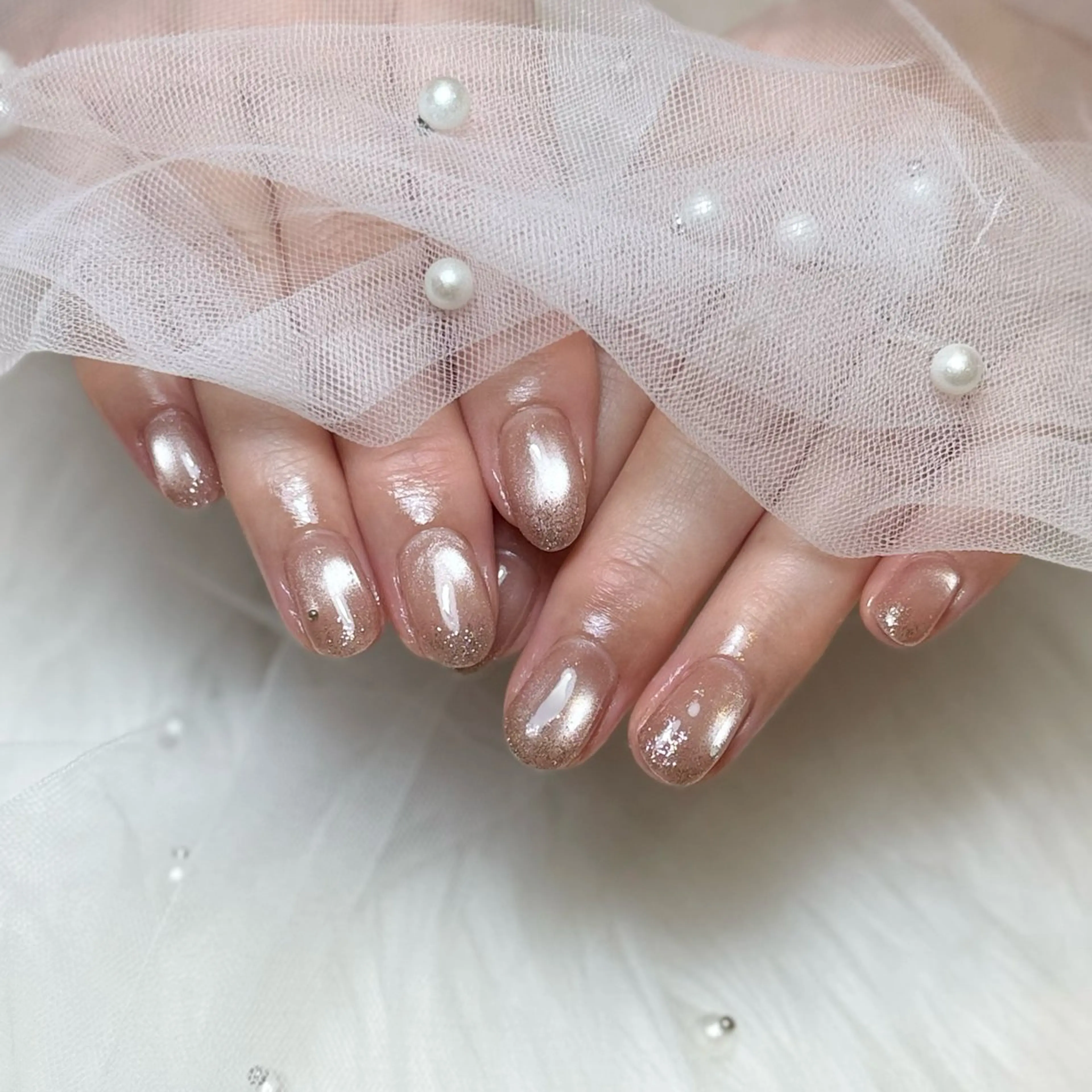 ネイル ラメ(グリッター) ラメグラデーション マグネットネイル ハンドネイル ココ美ネイルサロン所属・bonny nail みゆのネイルデザイン