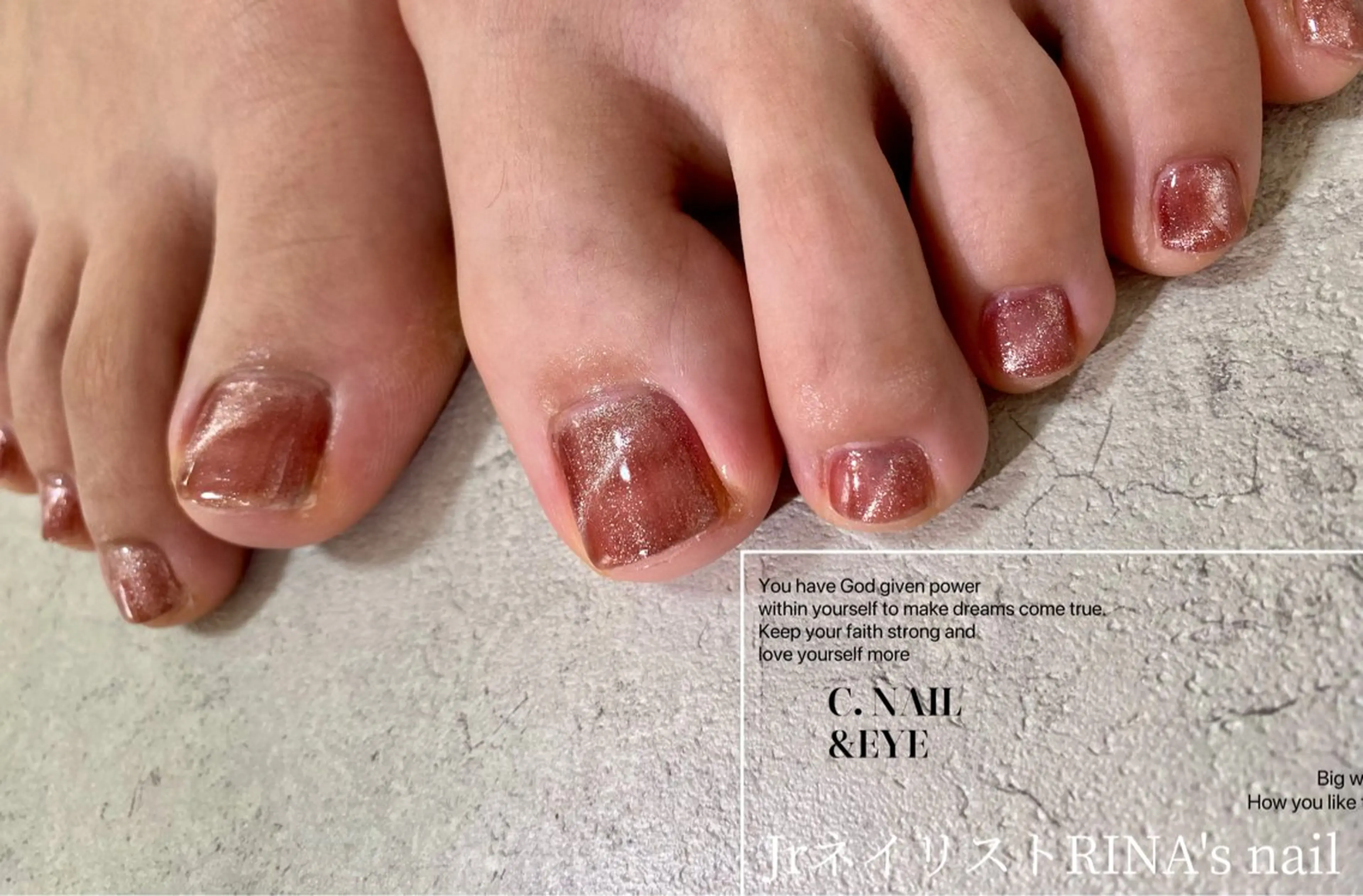 ネイル 入学式 フラッシュネイル フットネイル 卒業式 氷ネイル・うるうるネイル フットネイル C.Nail &Eye筑紫駅のネイルデザイン
