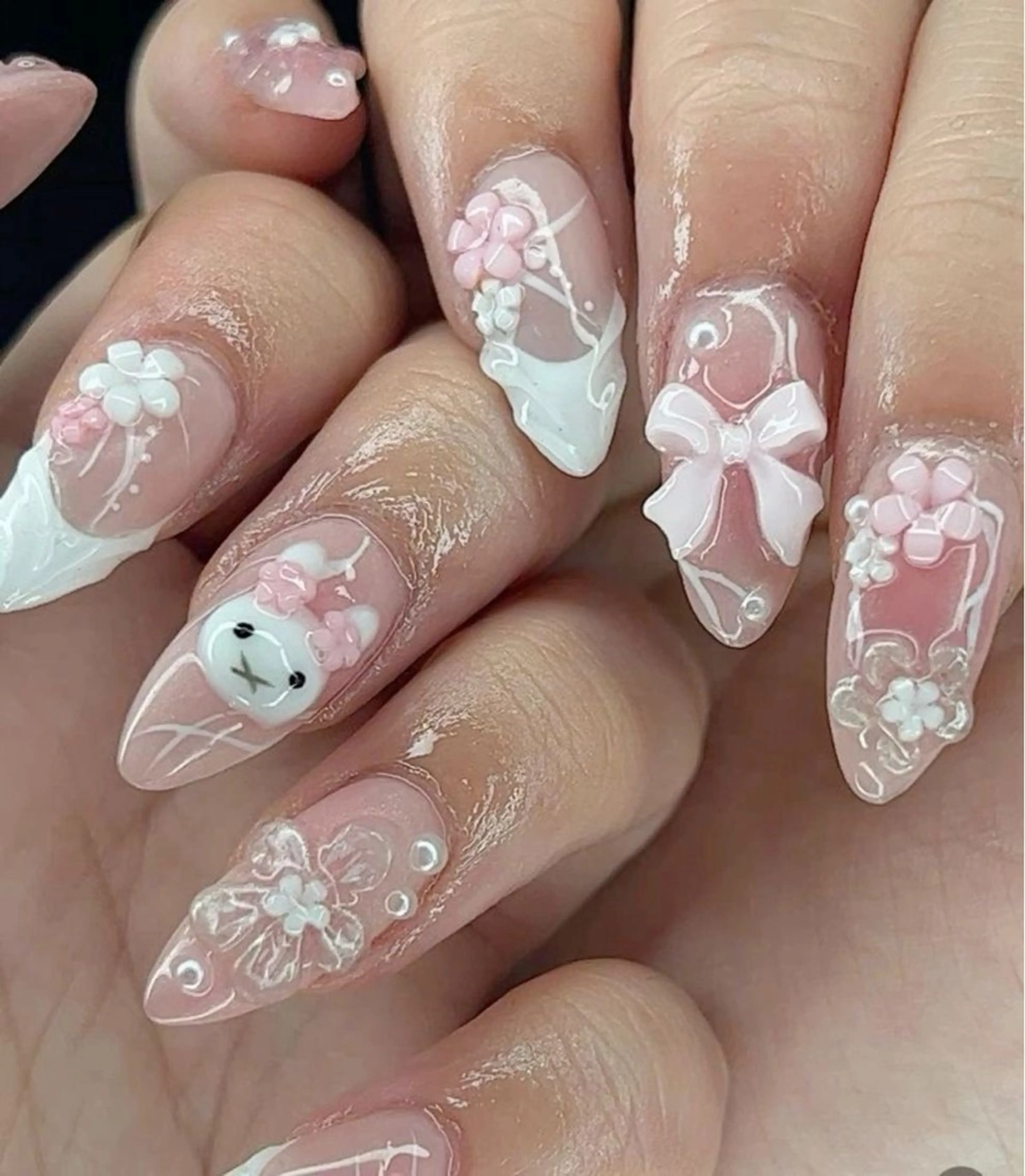 ネイル マグネットネイル ミラーネイル ネイルチップ 冬ネイル Lee Nailsのネイルデザイン