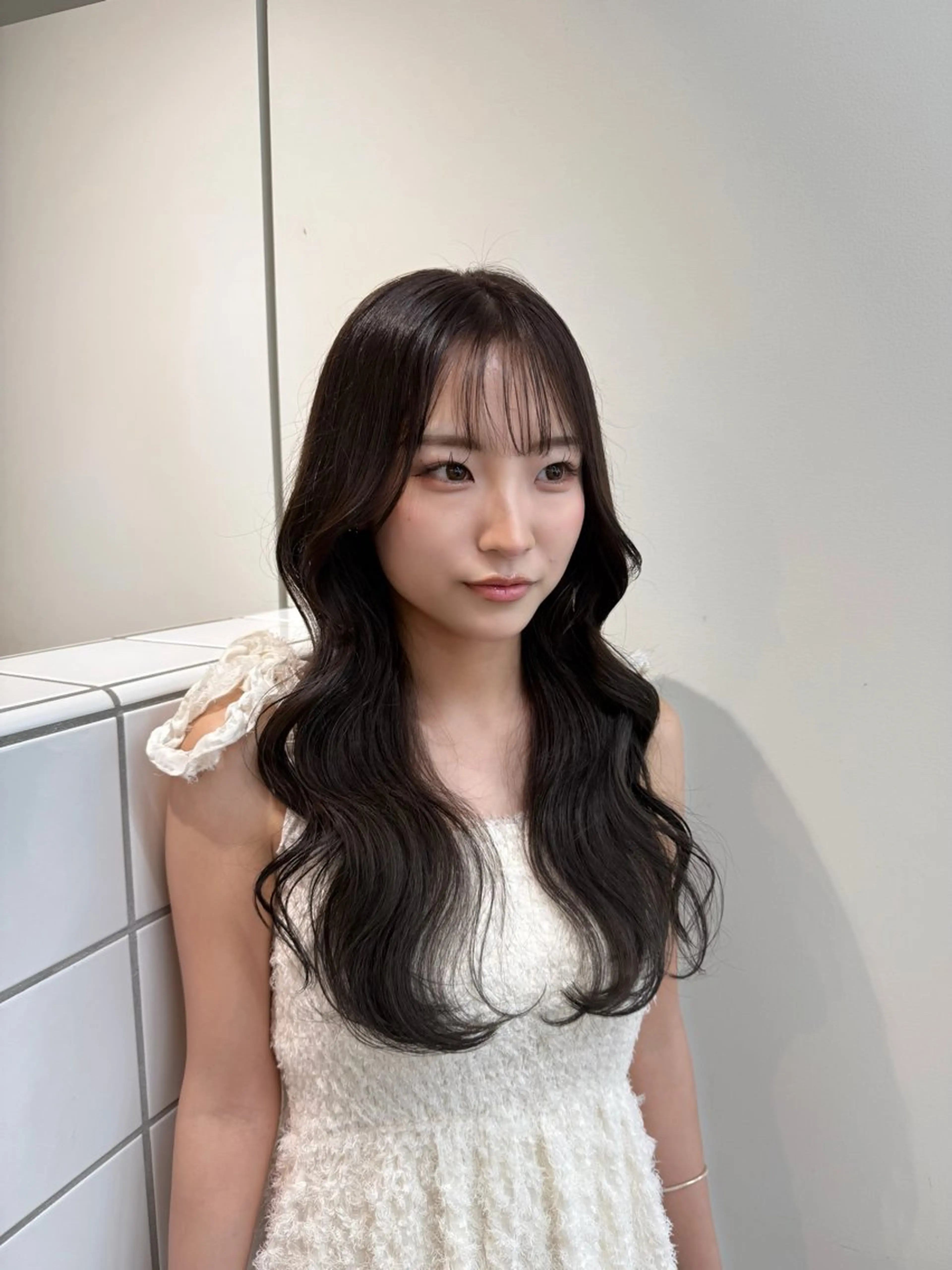 ロング カット ヘアカラー トリートメント 新潟/万代/レイヤー 韓国風/明間未来のヘアスタイル