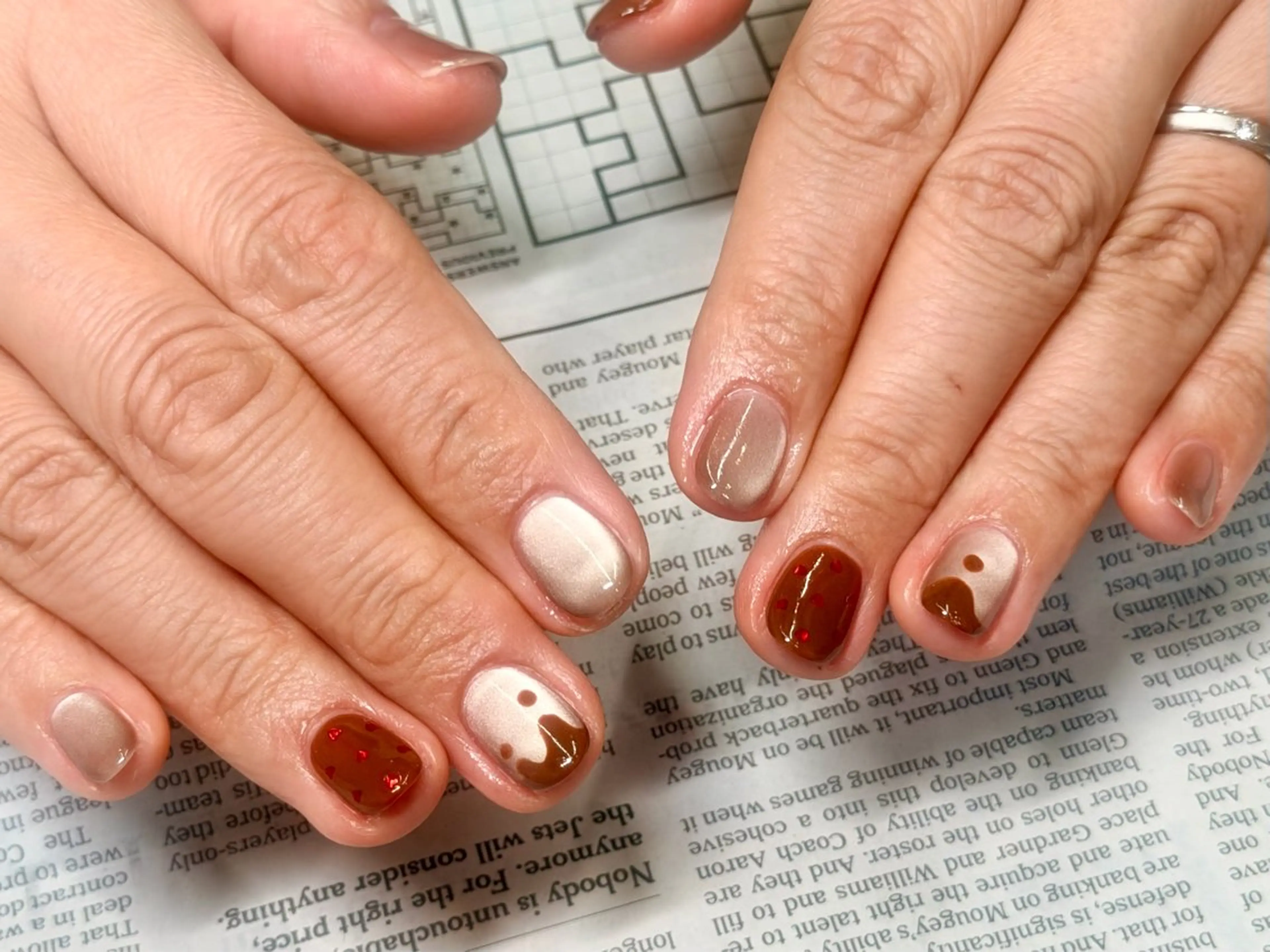 ネイル ジェルネイル マグネットネイル 春ネイル 夏ネイル バレンタイン ハンドネイル M Hのネイルデザイン