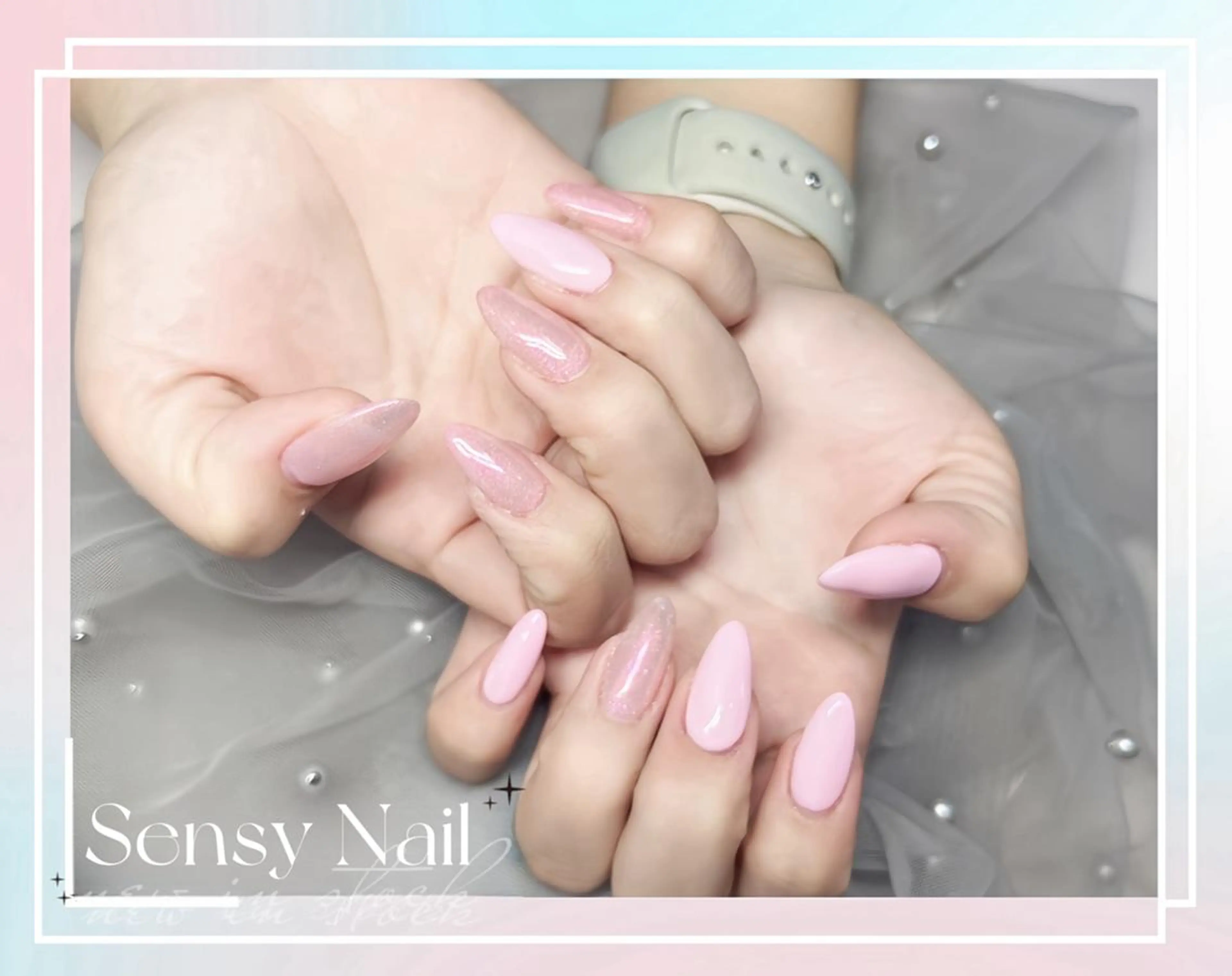 【OPEN SALE】チップ長出し ワンカラー/ラメ ◎2色+600円パーツ1コ無料の写真