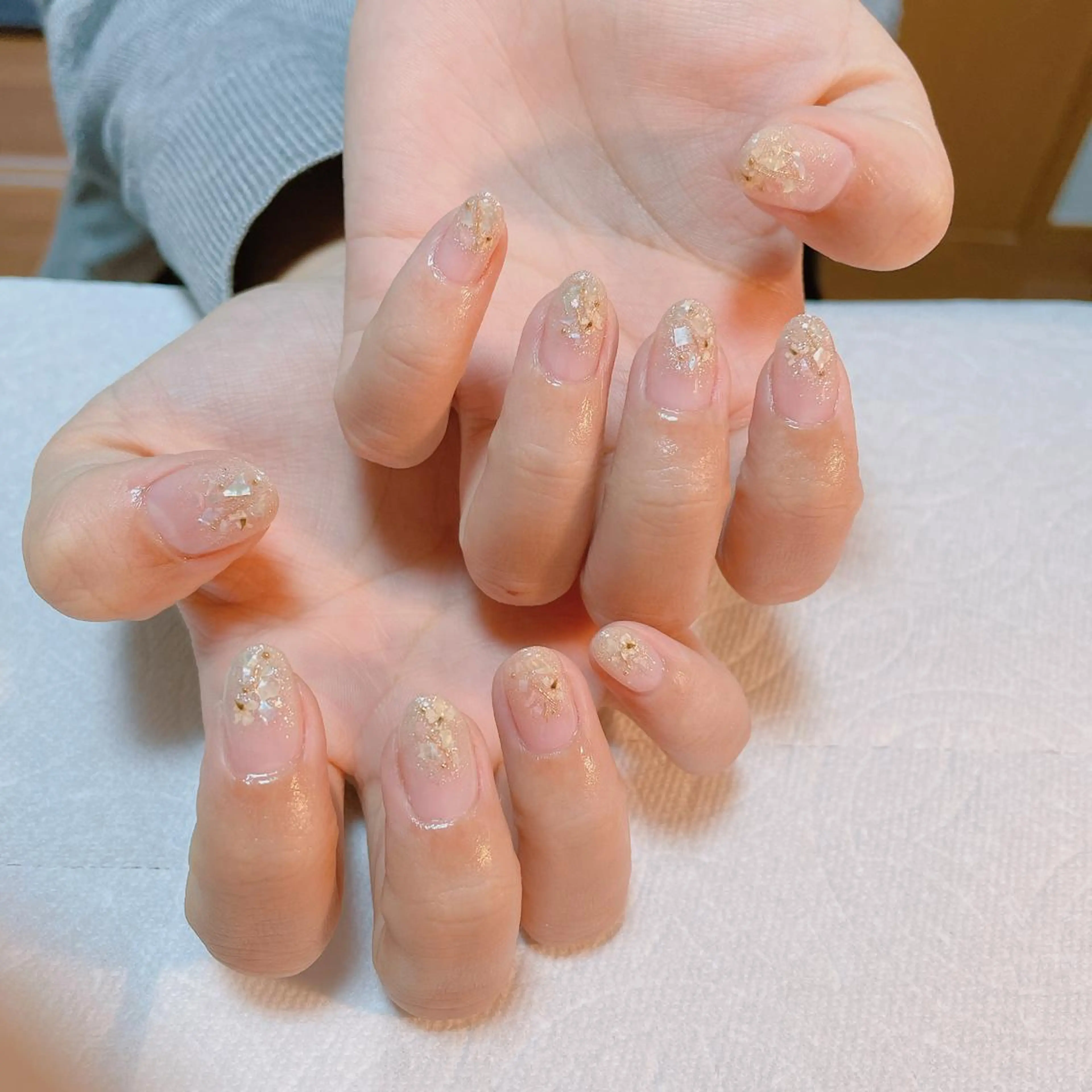 ネイル キラキラネイル シンプルネイル ブライダルネイル ハンドネイル nakamoto yuukaのネイルデザイン