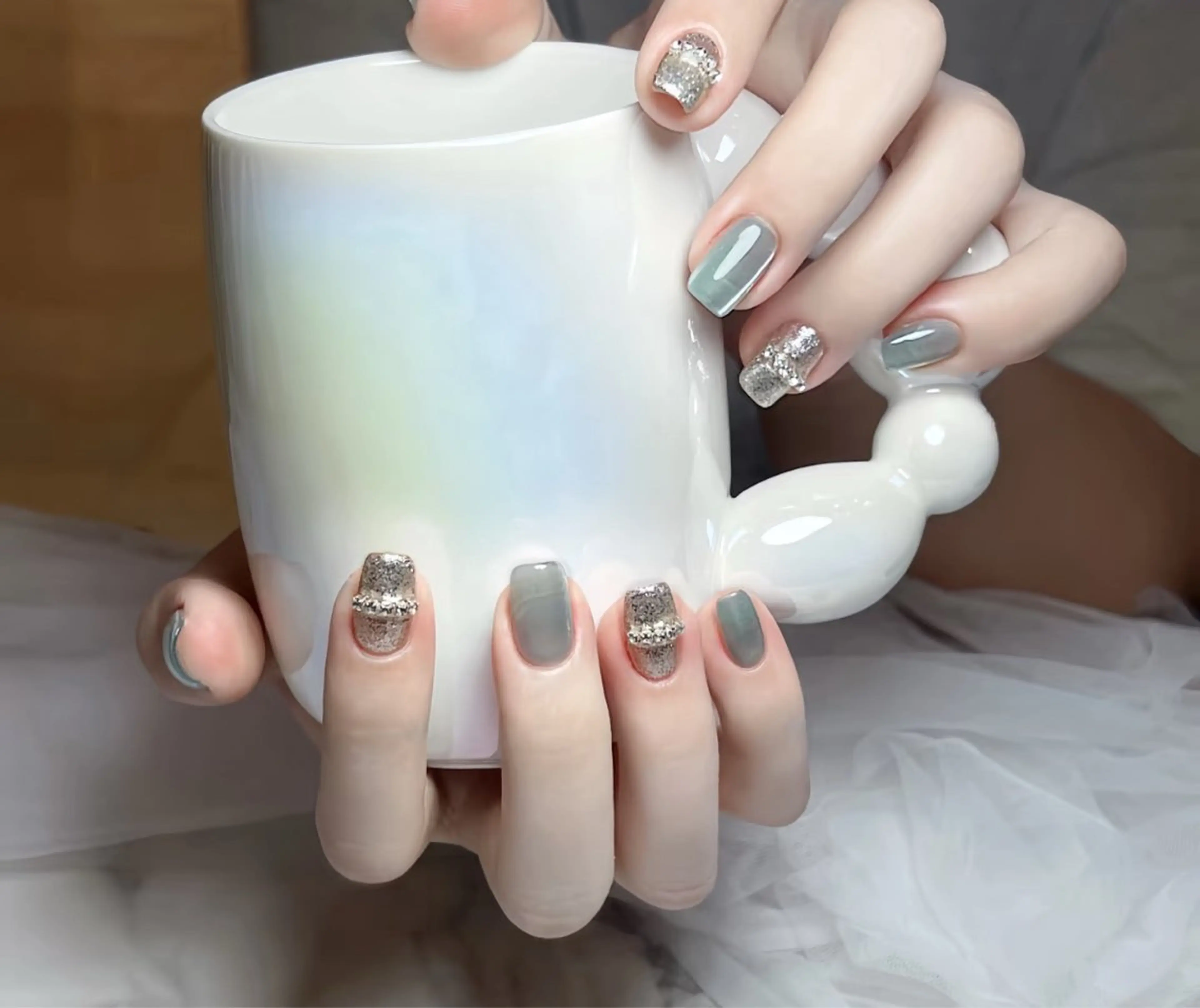 ネイル チークネイル 長さ出し フレンチネイル ジェルネイル ピンク ハンドネイル YUYI.nail salonのネイルデザイン