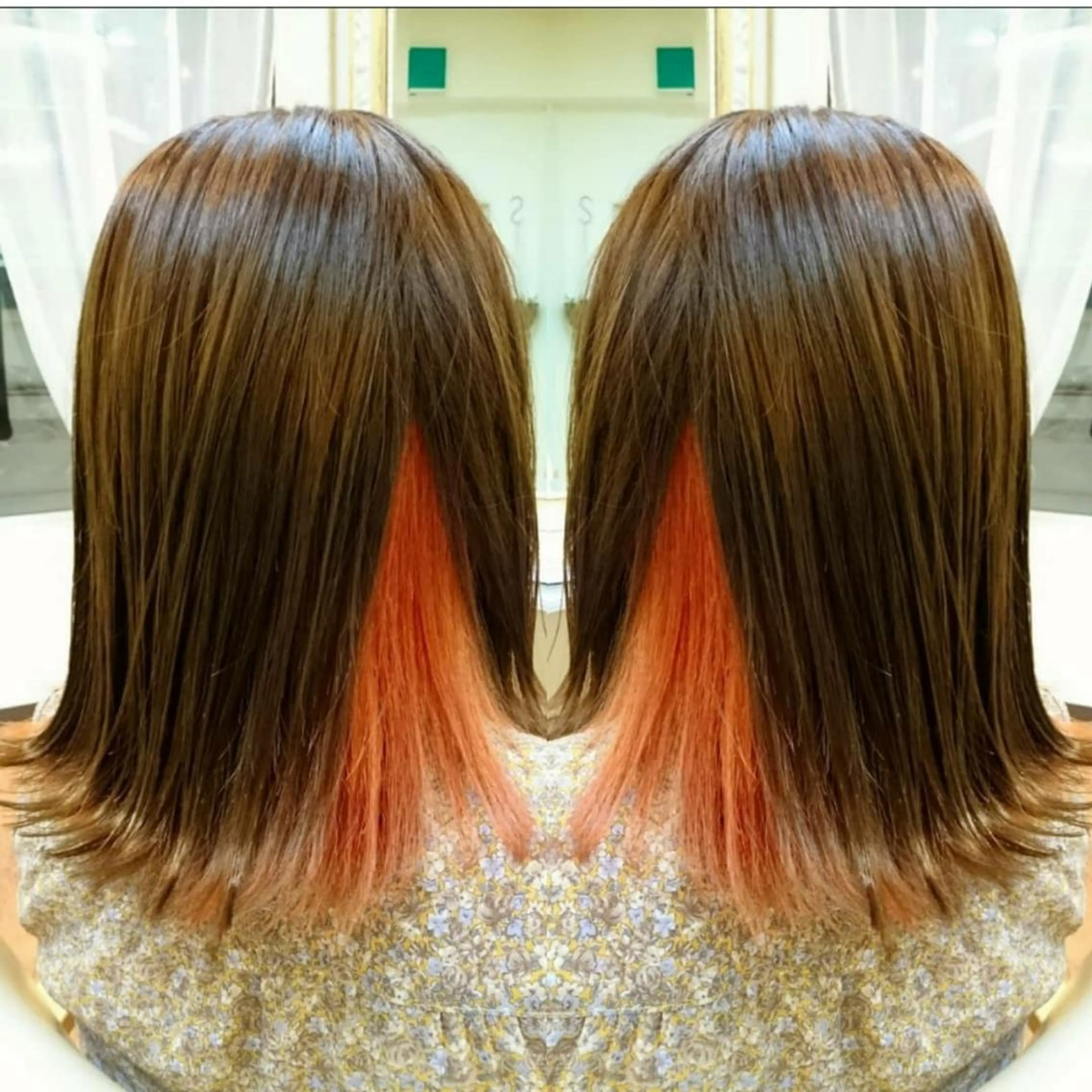 ミディアム カラー ヘアアレンジ グラデ❣️インナー 派手髪Fumiyoのヘアスタイル