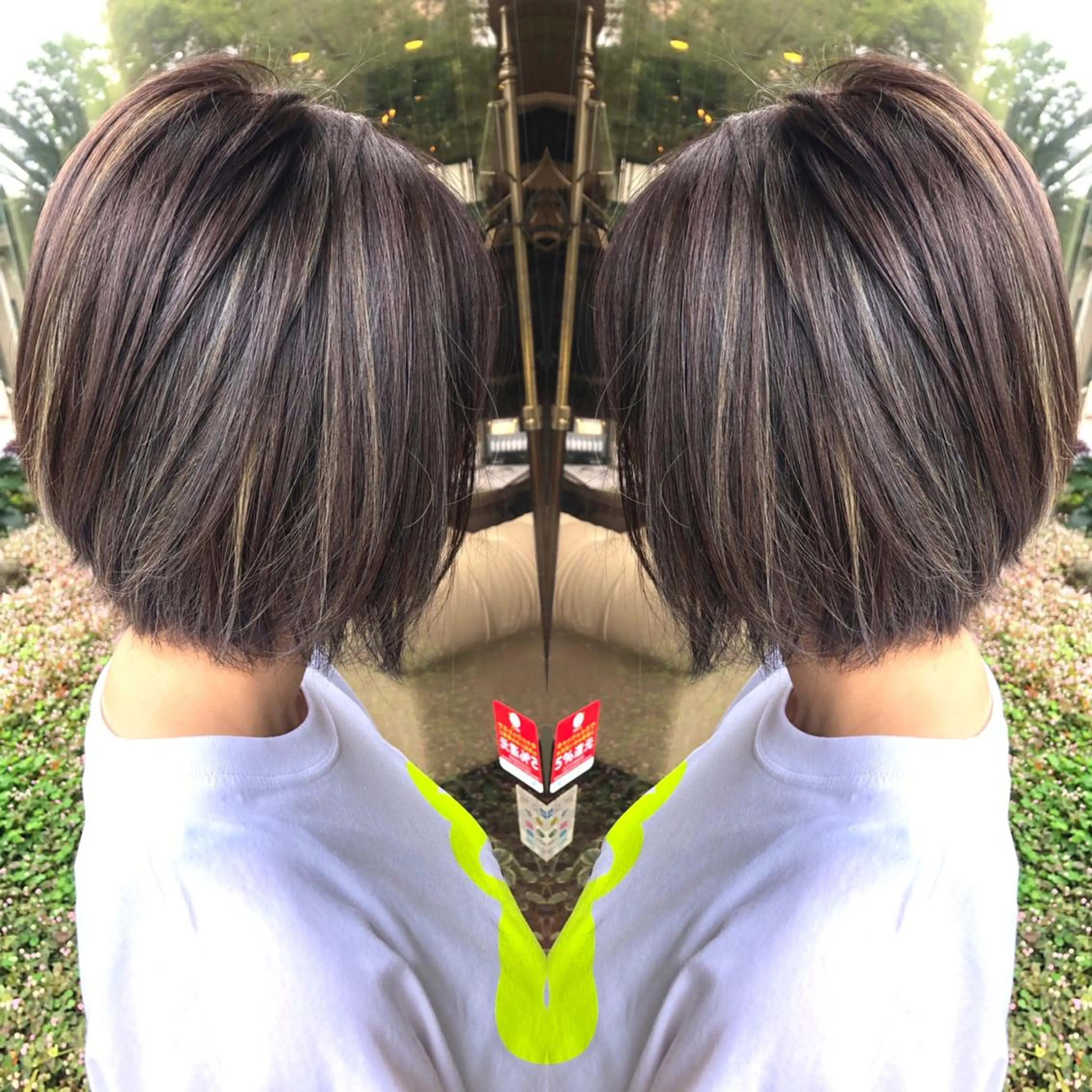 ショート カラー ハイライトカラー ボブ ハイライト カット ヘアカラー RIENSリエンス ✂️木村康二✂️のヘアスタイル