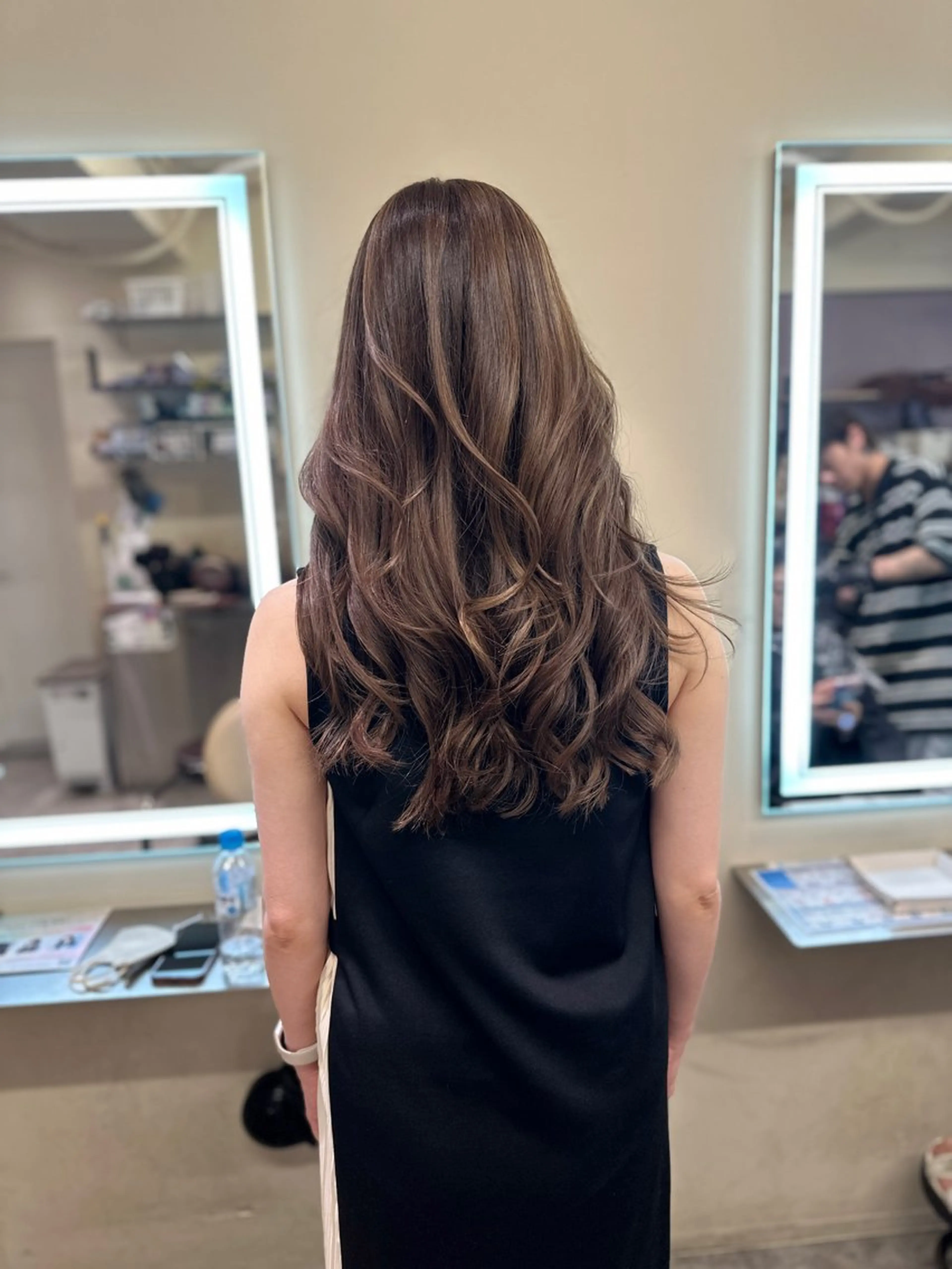 セミロング カラー アディクシーカラー バレイヤージュ ブリーチ デザインカラー ダブルカラー カット ヘアカラー トリートメント opus 店長大和 レイヤー/赤み消しのヘアスタイル